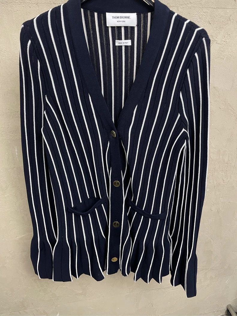 Thom Browne Thom browne Dark blue vertical striped cuff hem pleated des Size XS / US 0-2 / IT 36-38 - 3 Thumbnail