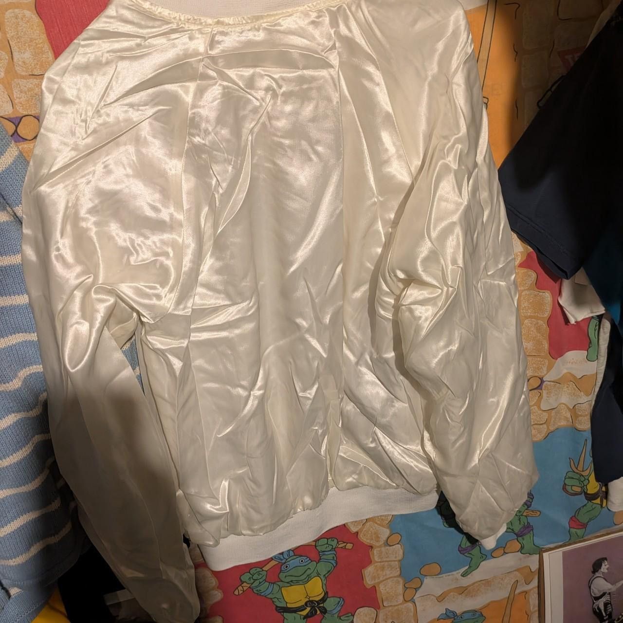 Vintage Vintage 80s Hartwell sports White satin Bomber jacket Size US M / EU 48-50 / 2 - 2 Thumbnail