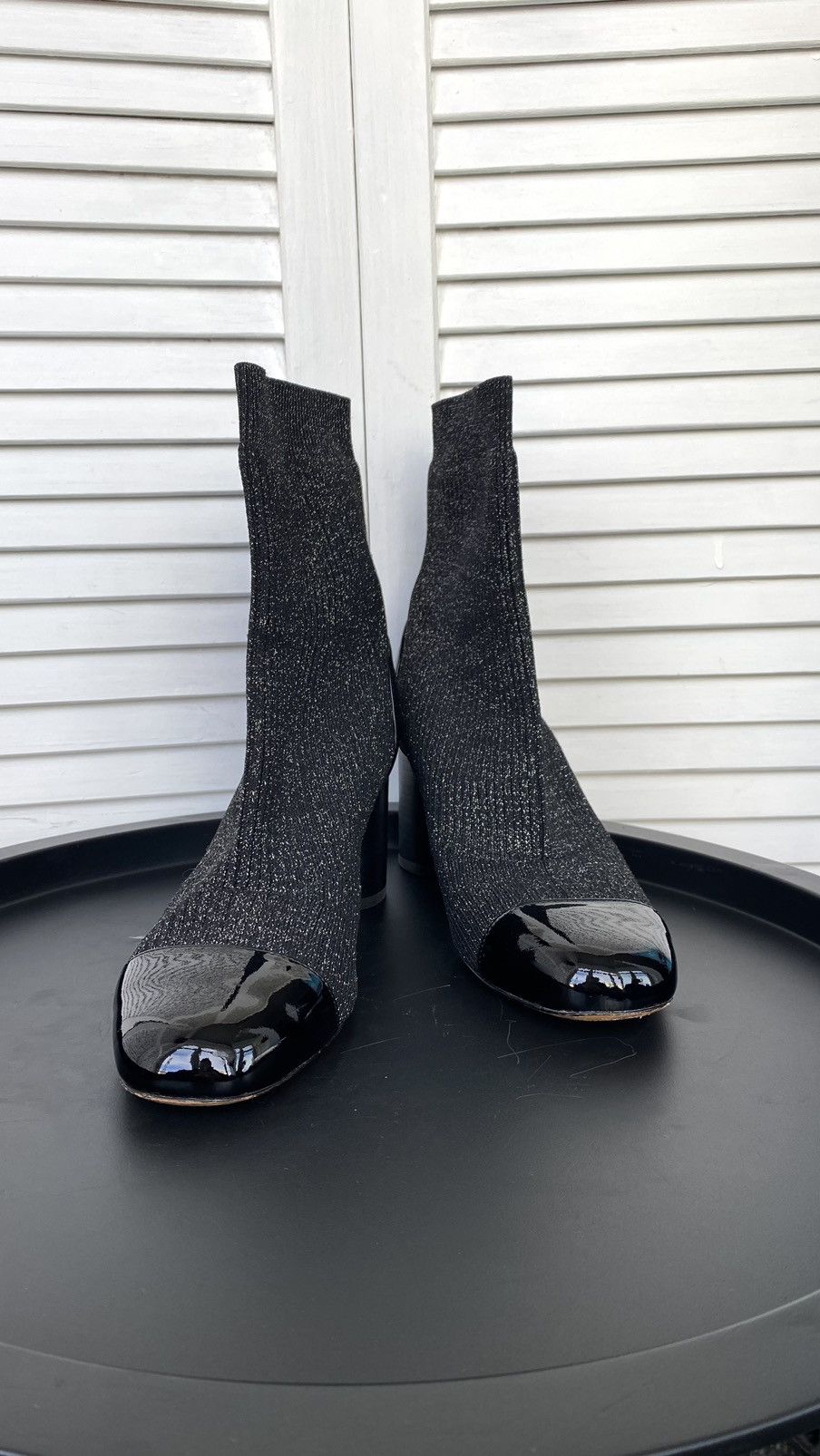 Japanese Brand × Sandro Sandro Knit Glitter Sock Black Boots Size US 8 / IT 38 - 3 Thumbnail