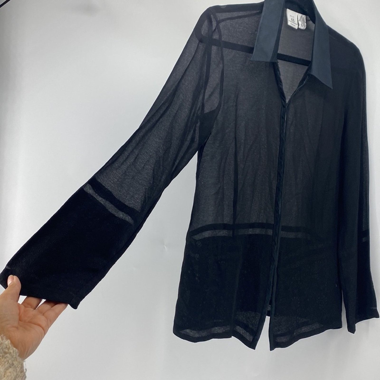 Armani Exchange Armani Exchange sheet satin black on black embroidered 90s Size M / US 6-8 / IT 42-44 - 5 Thumbnail