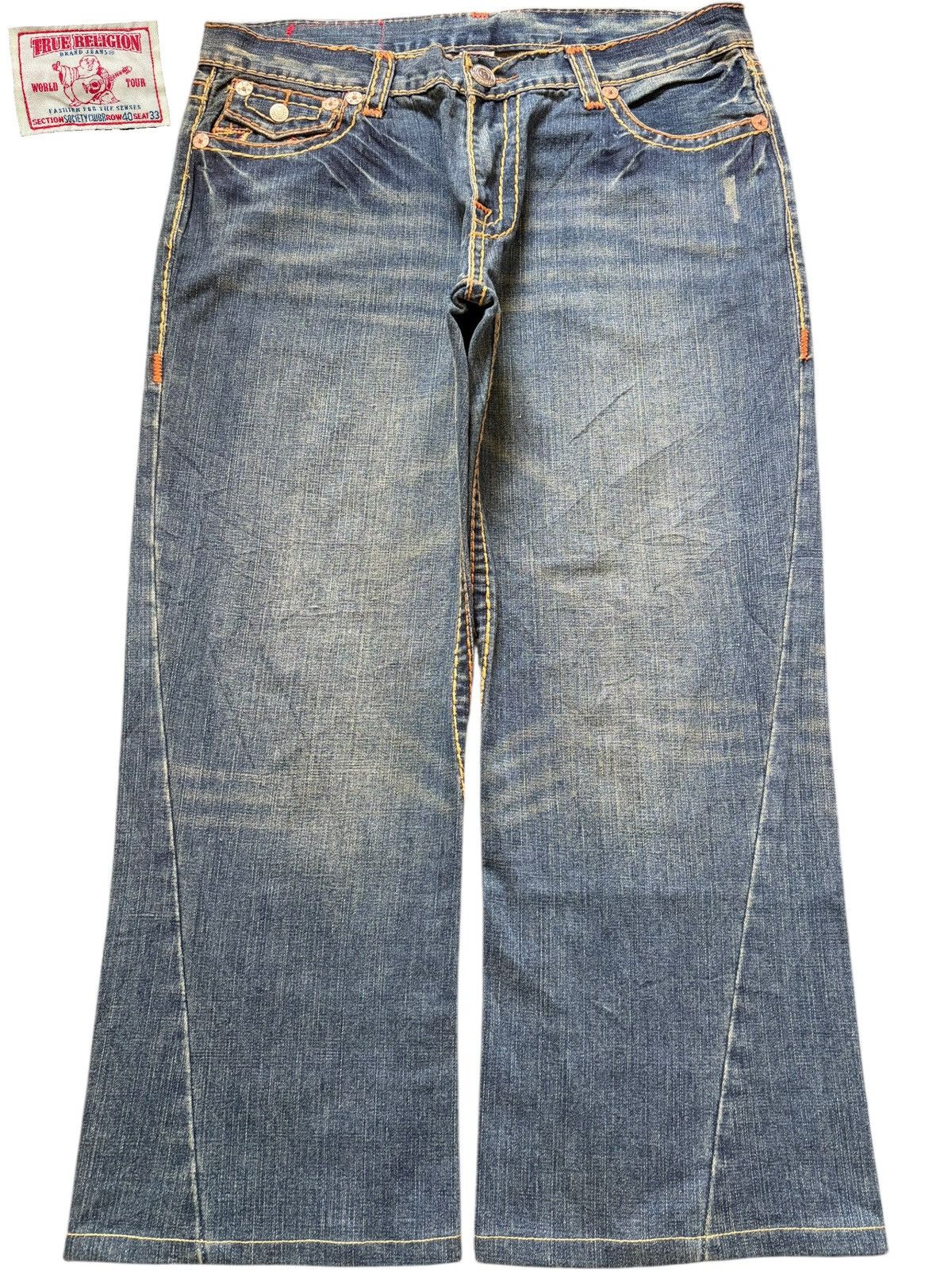 True Religion Vintage True Religion Society Cubr Embroidered Baggy Jeans Size US 39 - 1 Thumbnail
