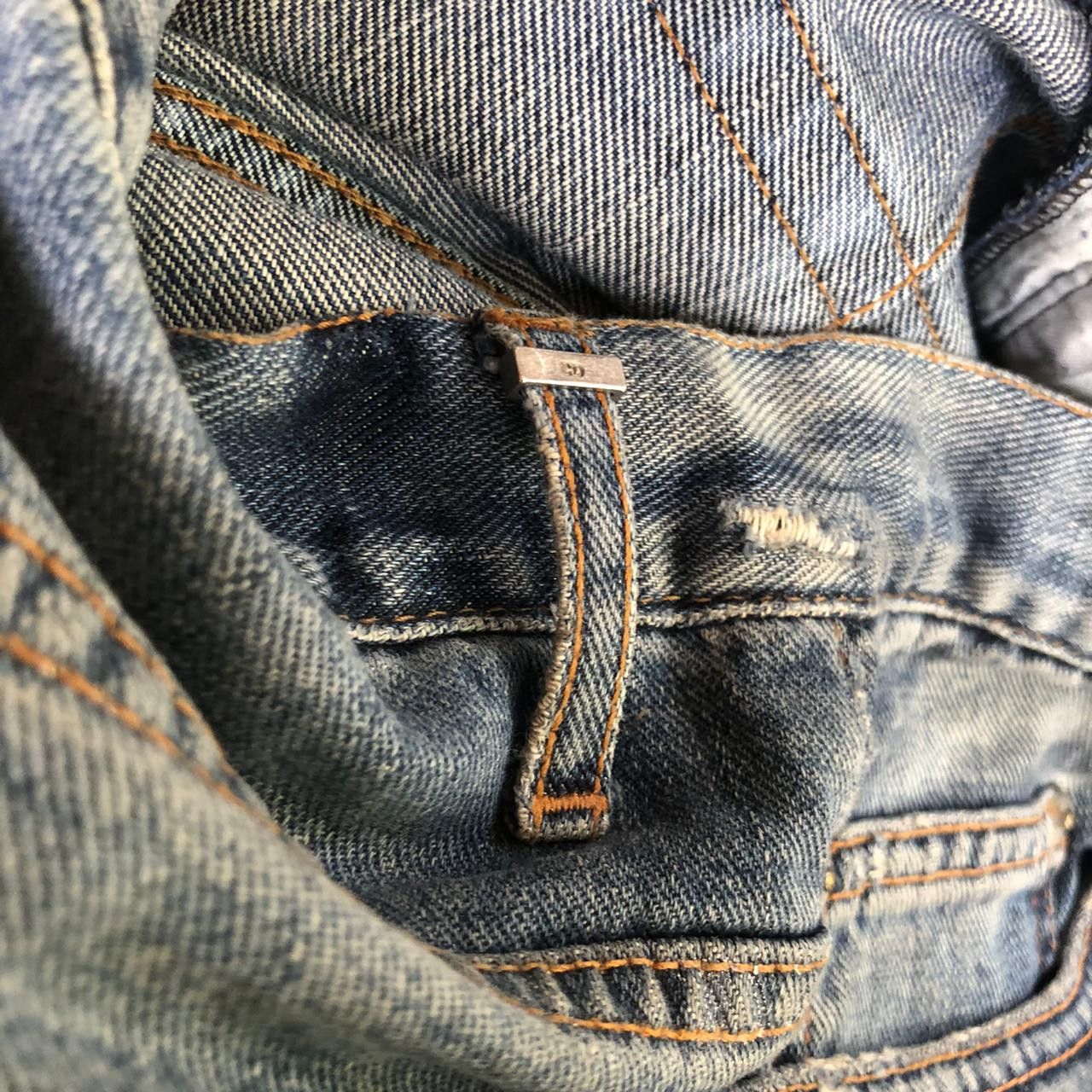 Dior SS04 Dior Honeycomb Glitter Distressed Jeans Hedi Slimane Size US 31 - 9 Thumbnail