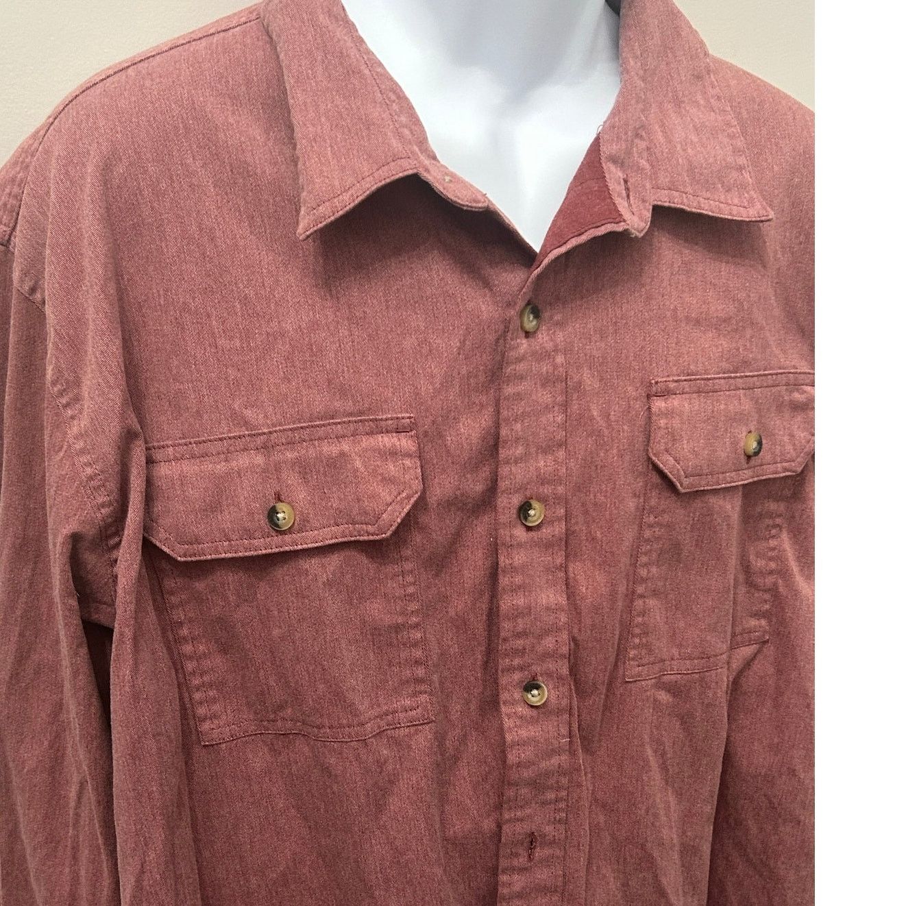 Wrangler Wrangler Mens 2XL Heavyweight Brick Red Work Shirt LS Size US XXL / EU 58 / 5 - 5 Thumbnail