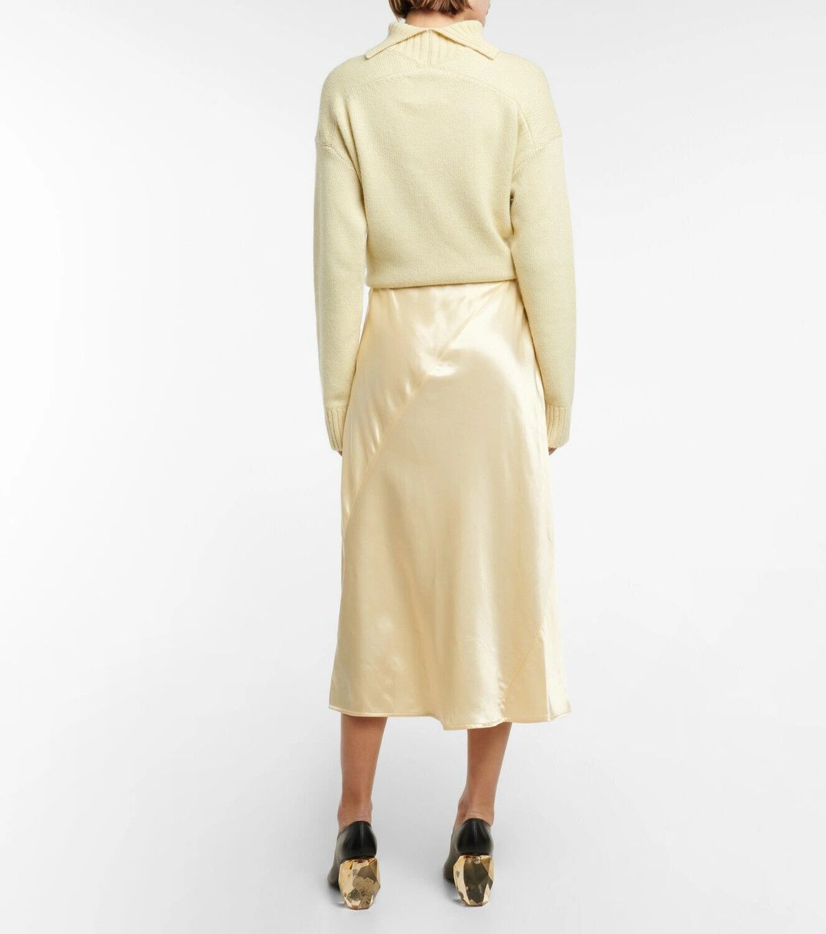Jil Sander o1y1025 Midi Skirt in Yellow Size 30" / US 8 / IT 44 - 4 Thumbnail