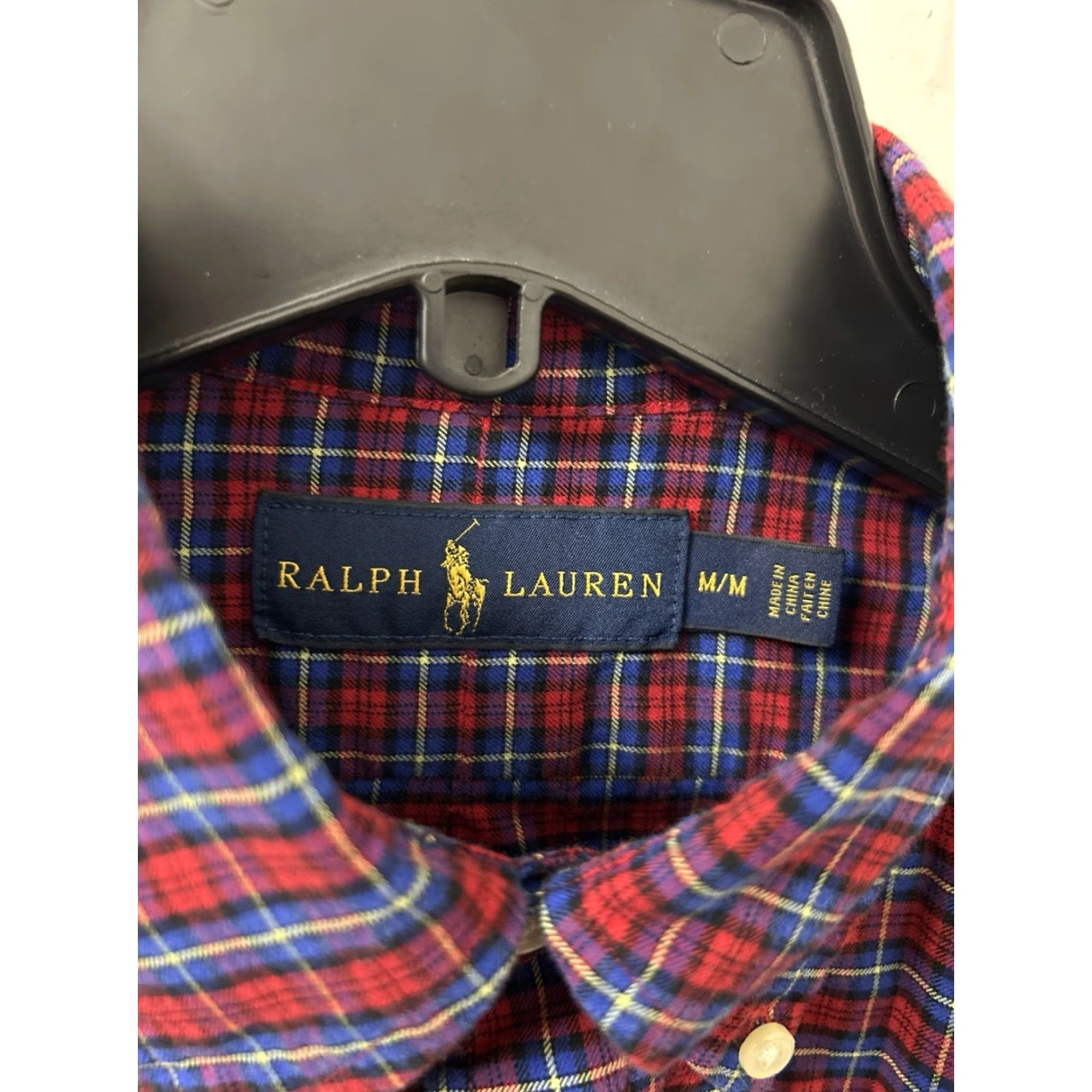 Ralph Lauren Ralph Lauren Shirt Mens Sz M Red Blue Plaid Button-Up Long Sleeve Embroidered Logo Button-Down Collar Vintage: No Size US M / EU 48-50 / 2 - 6 Thumbnail