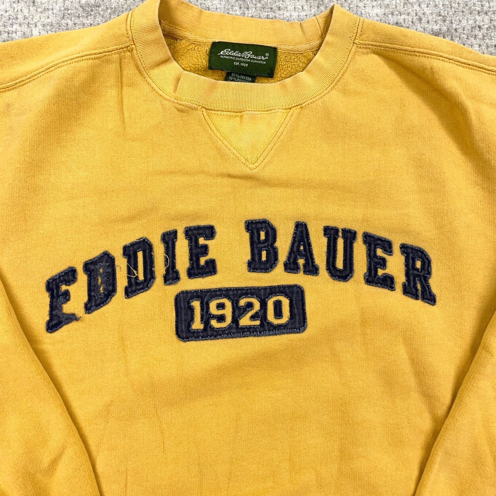 Eddie Bauer VINTAGE Eddie Bauer Sweatshirt Men L Yellow Crewneck Pullover Heavyweight All Seasons Regular Graphic Print Retro American Hipster Size US L / EU 52-54 / 3 - 2 Thumbnail
