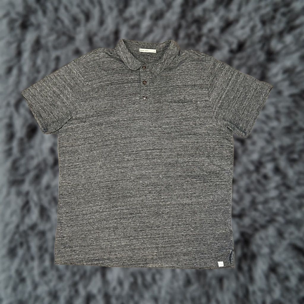Marine Layer Marine Layer Re-Spun Heathered Charcoal Polo L/XL Men's Small/XL Regular Cotton Polyester Gray polo Mens L/XL Shirt Size US XL / EU 56 / 4 - 1 Thumbnail