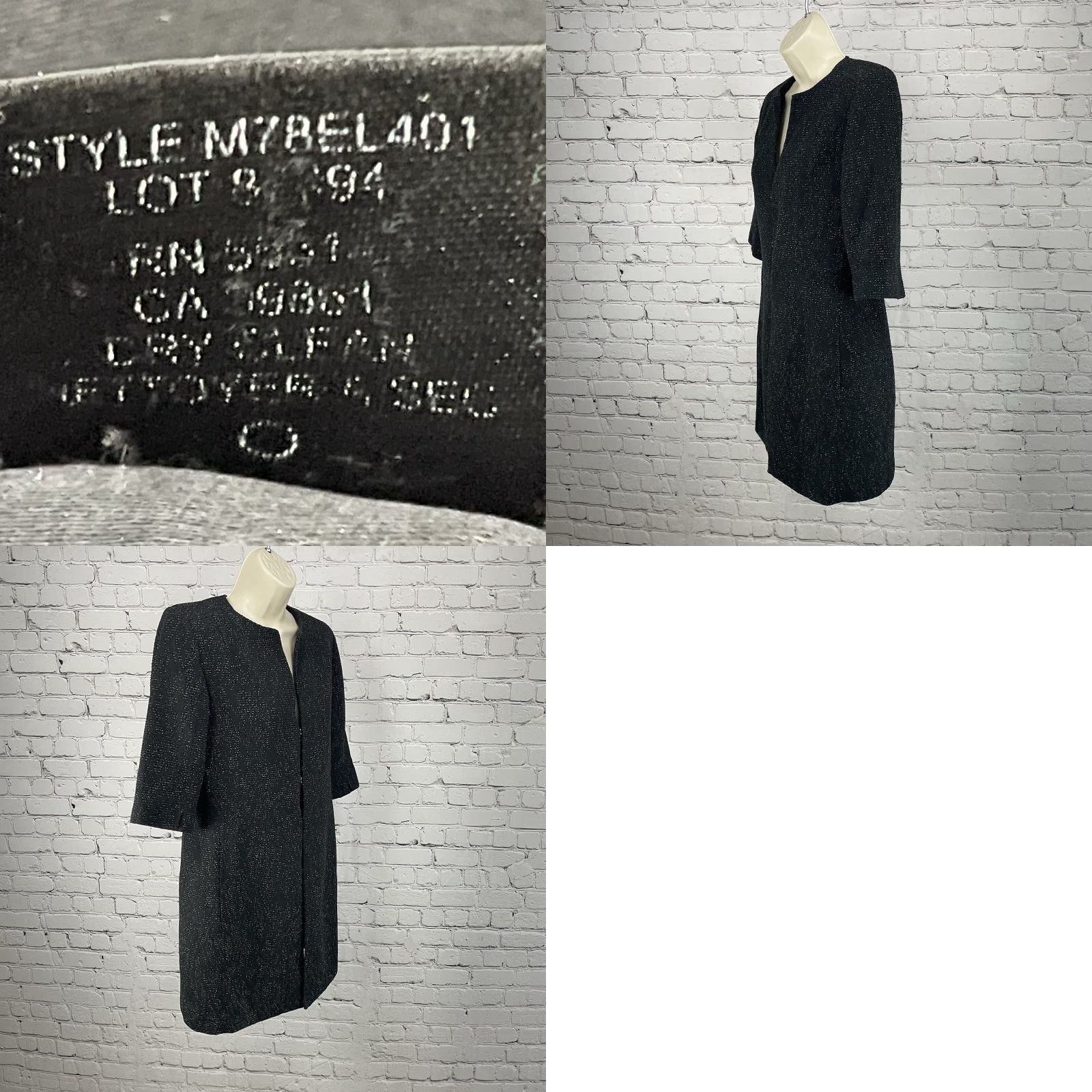 Vintage Tahari Black Textured Short Sleeve Lightweight Jacket Pockets Lined Size US 6 Size 28" / US 6 / IT 42 - 8 Thumbnail