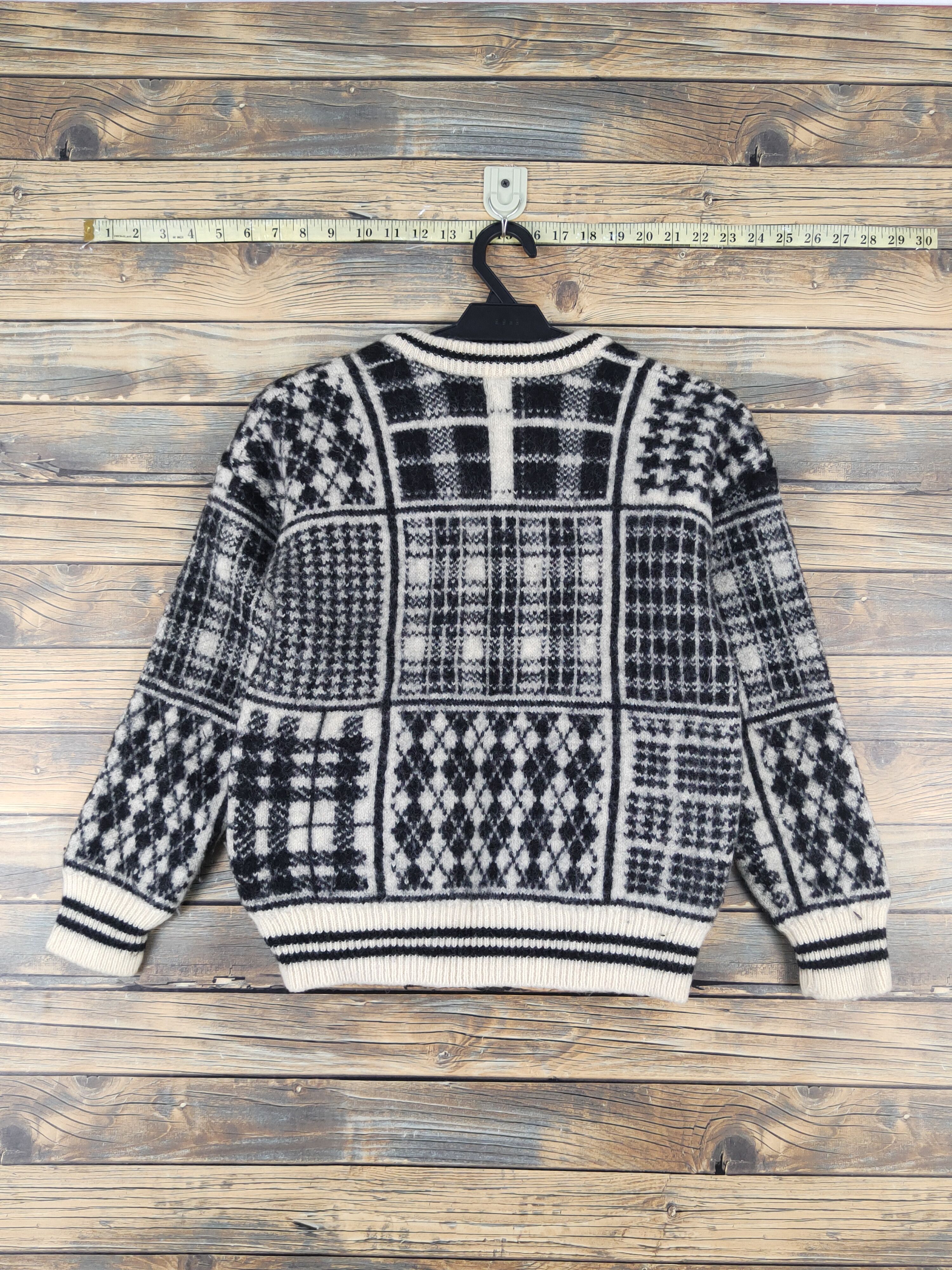 Homespun Knitwear × Japanese Brand × Vintage Ixi:z Black Cream Knitwear Sweatshirts #W1282 Size XS / US 0-2 / IT 36-38 - 7 Thumbnail