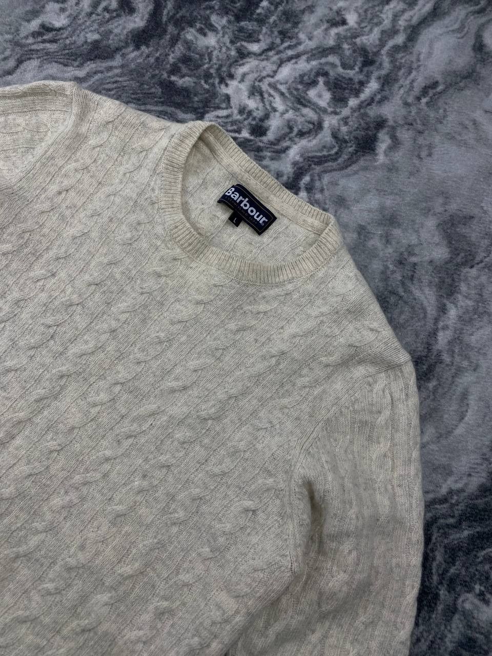 Barbour Vintage Barbour Cable Knit Wool Sweater Men Size S White Size US S / EU 44-46 / 1 - 2 Thumbnail