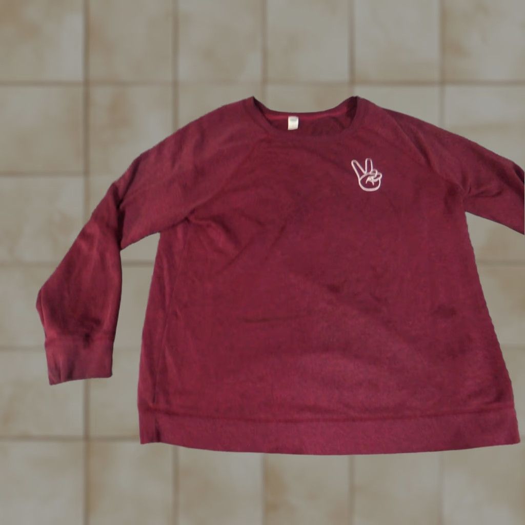 Old Navy Old Navy Womens Sweater Large Burgundy Pullover Crew Neck Long Sleeve Puff Sleeve Bow Button Knit Stretch Regular Size L Womens Pullover Sweater Size L / US 10 / IT 46 - 1 Thumbnail
