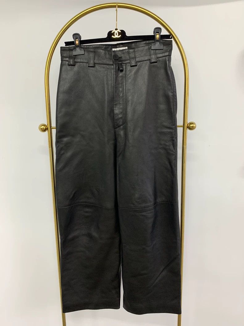 Balenciaga Balenciaga Black Leather Long Pants Size US 36 / EU 52 - 1 Thumbnail