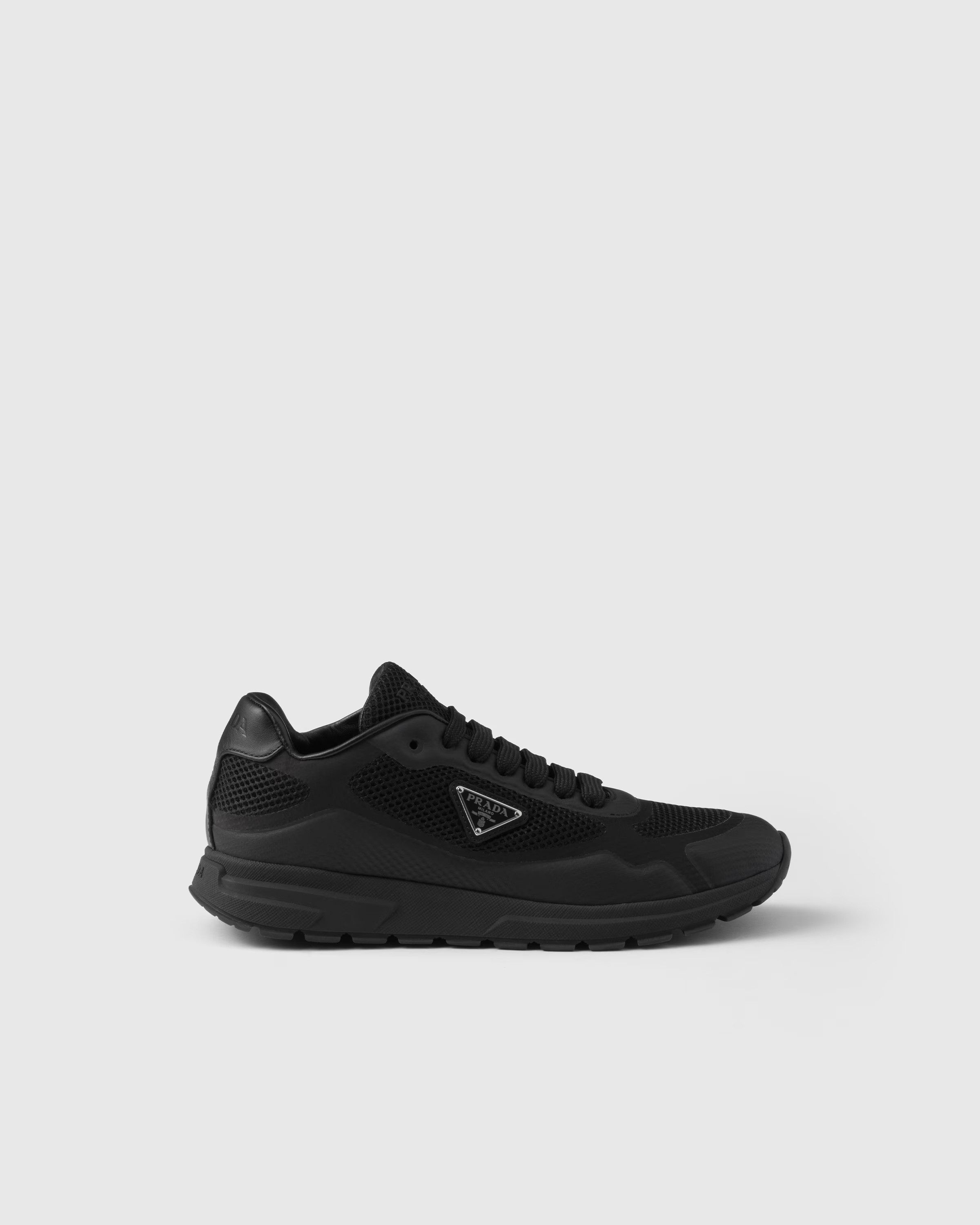 Prada o1B3y1r0526 Prax 2.0 Fabric and Mesh Sneakers in Black Size US 7 / IT 37 - 1 Thumbnail