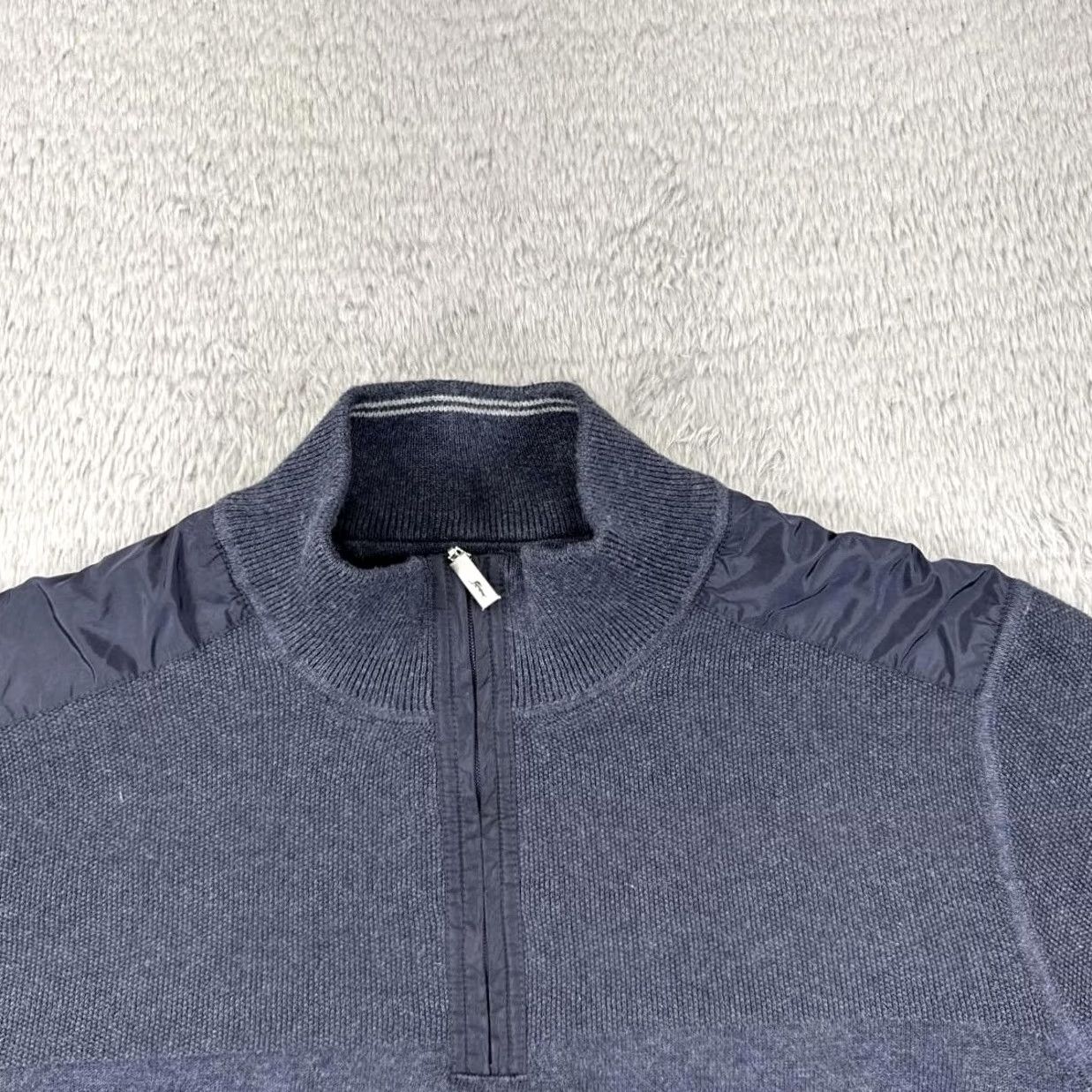 Tommy Bahama Tommy Bahama SweatEr Mens Large Gray IslandZone Quarter Zip Mock Neck Zip Pocket Shirt Size US L / EU 52-54 / 3 - 6 Thumbnail