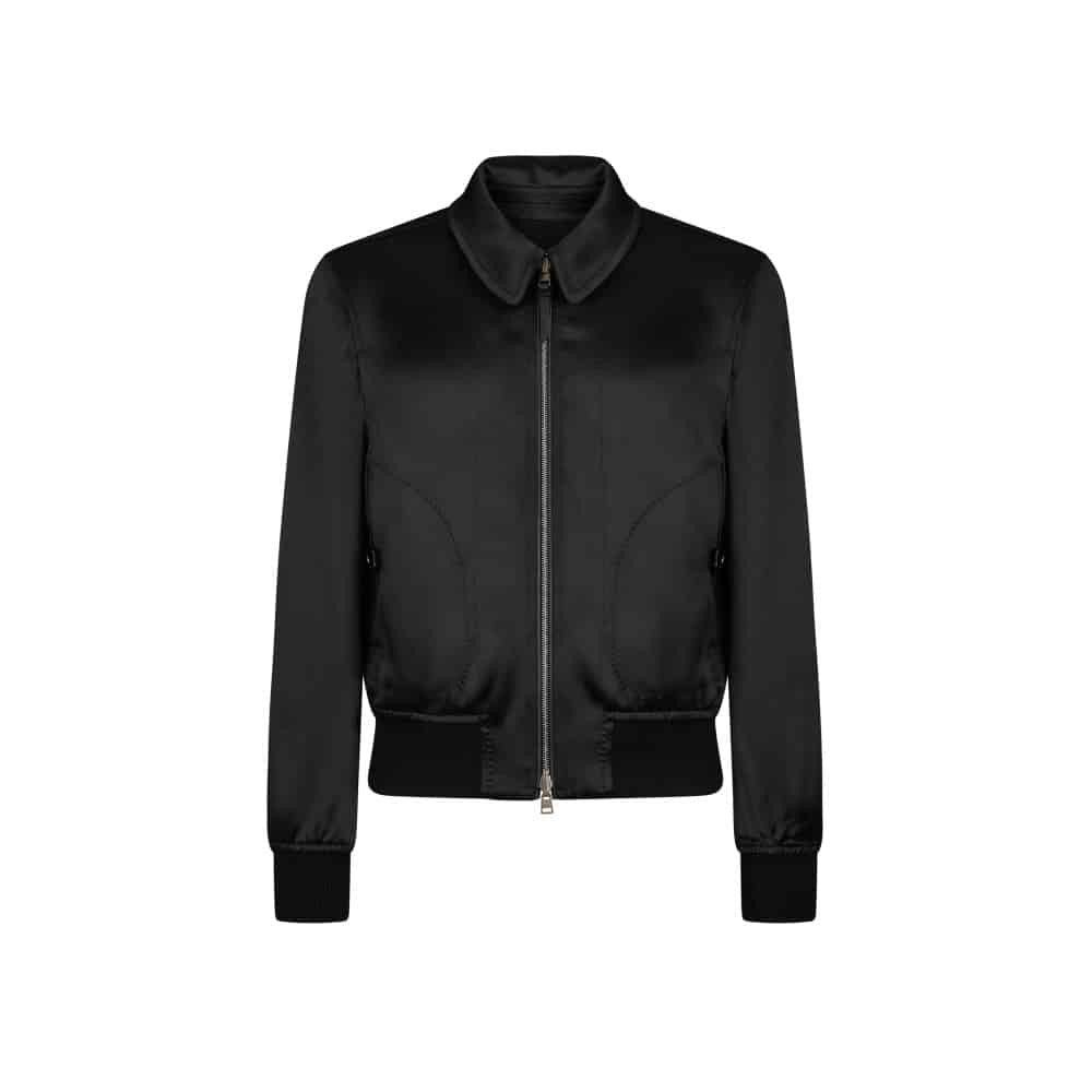 Tom Ford o1loc1c1225 OBS053 Silk Blouson Jacket in Black Size US M / EU 48-50 / 2 - 1 Thumbnail