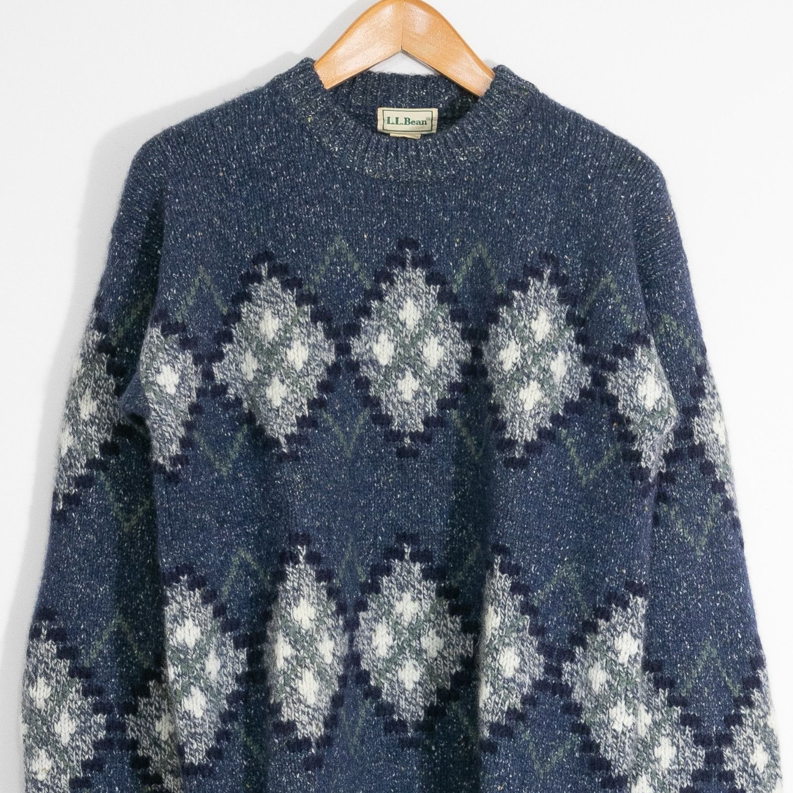 L.L. Bean Vintage 90 LL Bean Argyle Diamond Pattern Wool Sweater Large Size US L / EU 52-54 / 3 - 2 Thumbnail