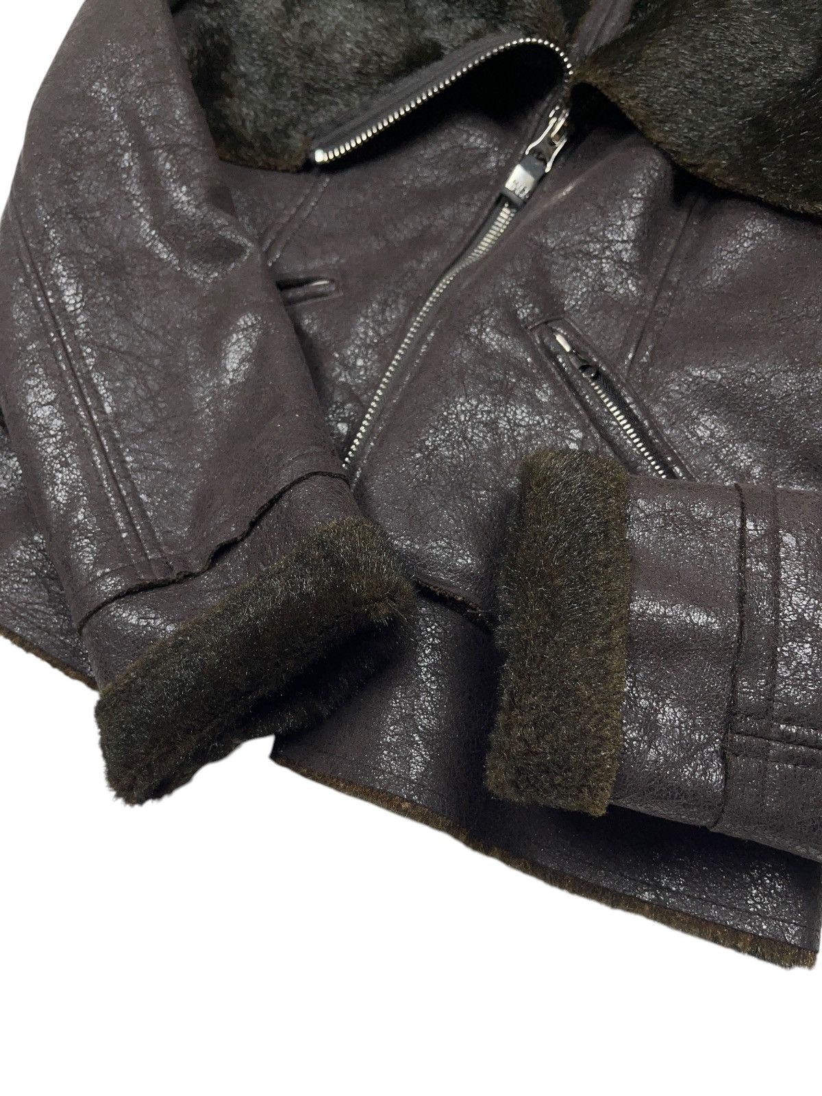 Miss Sixty Vintage Miss Sixty Faux Fur Biker Shearling Jacket Size L / US 10 / IT 46 - 4 Thumbnail