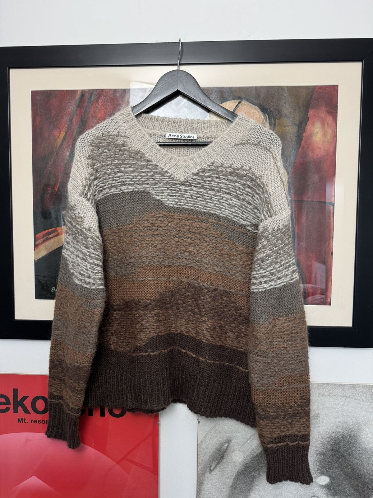 Acne Studios Beige Brown Sweater Knit Designer Luxury Wool