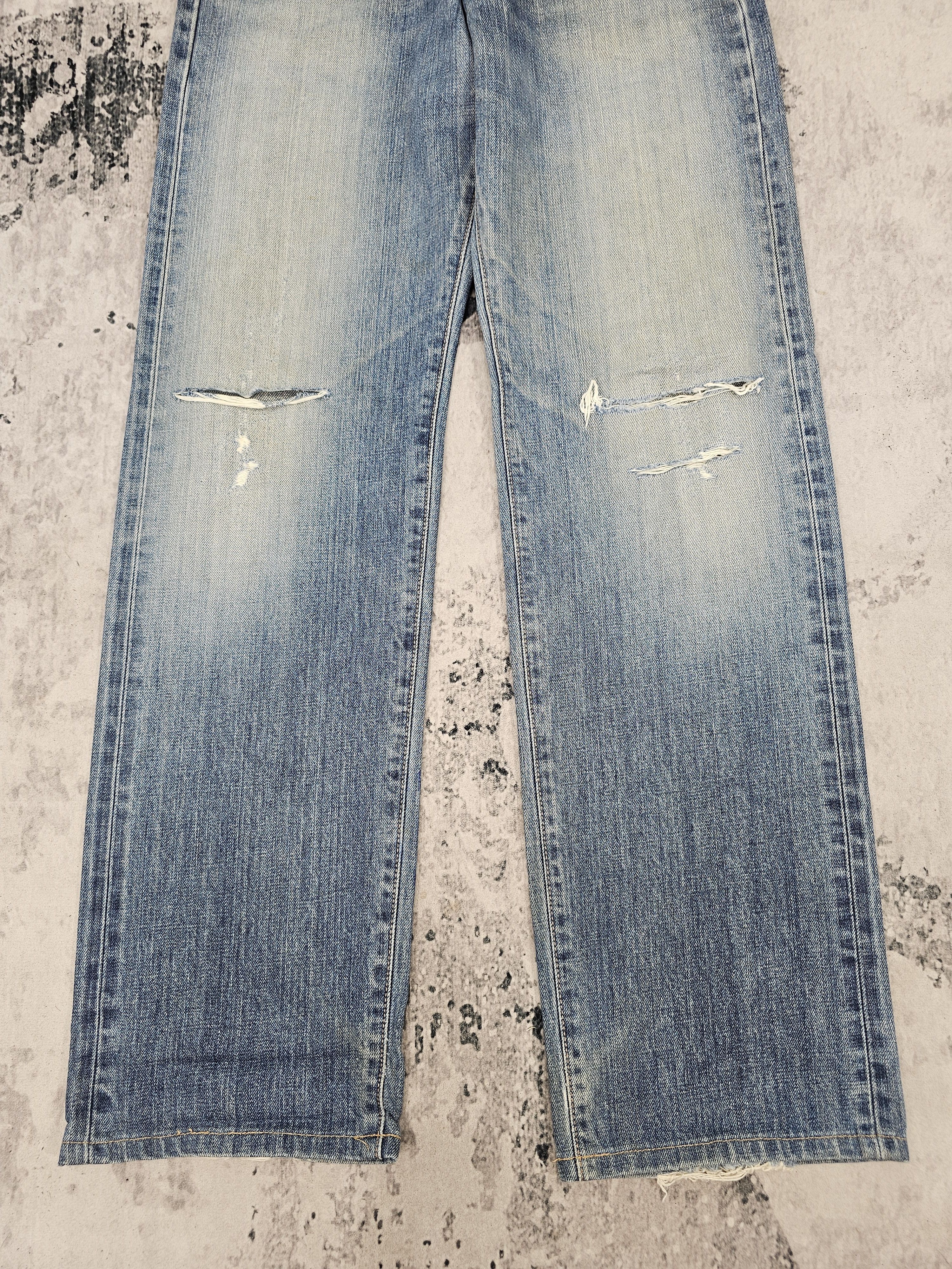 Edwin EDWIN 505 X Selvedge Redline Faded Ripped Jeans JB0316 Size US 30 / EU 46 - 4 Thumbnail
