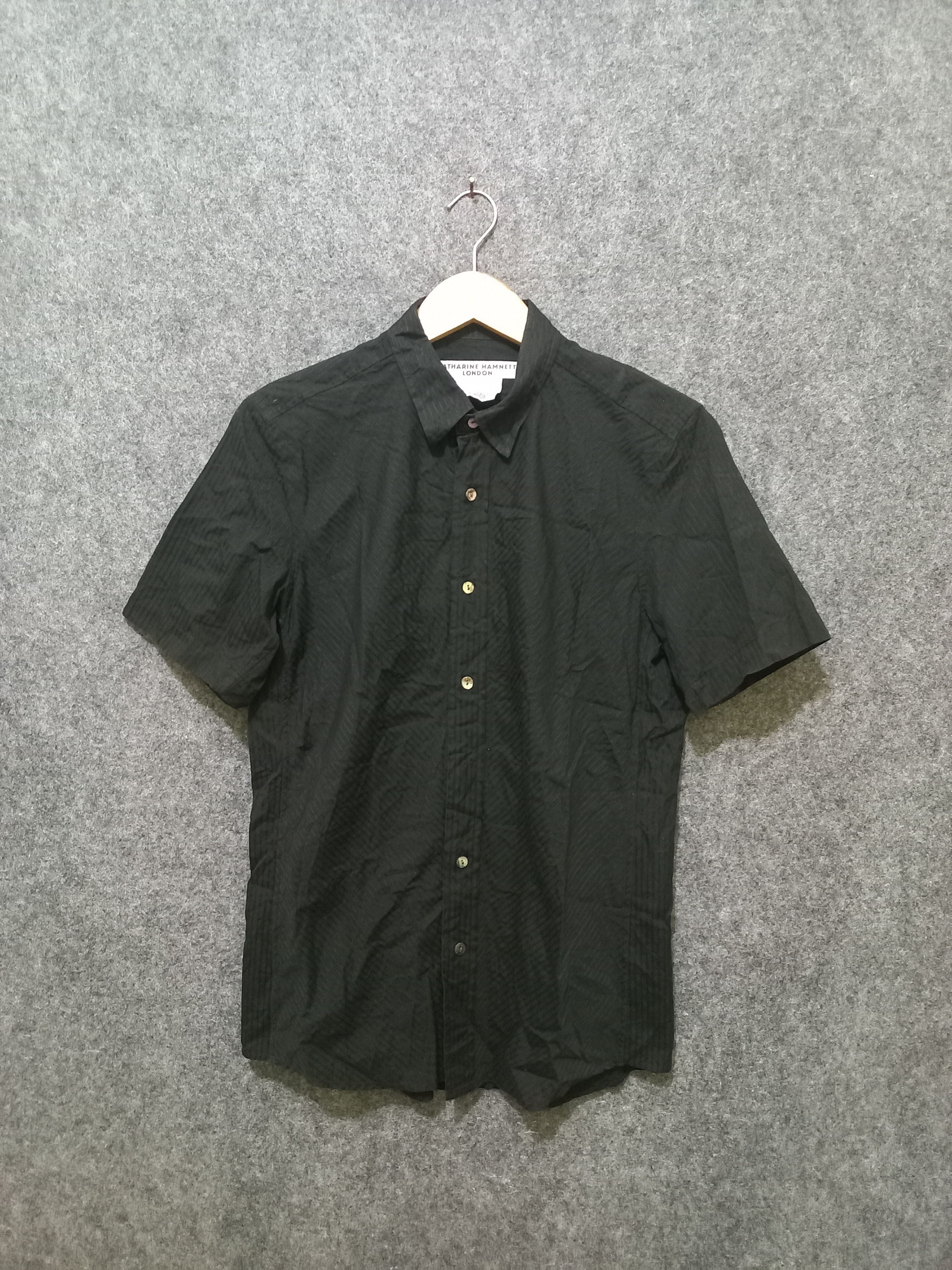 image of Katharine Hamnett London Shirt(Buttons Up) in Black, Men's (Size Medium)