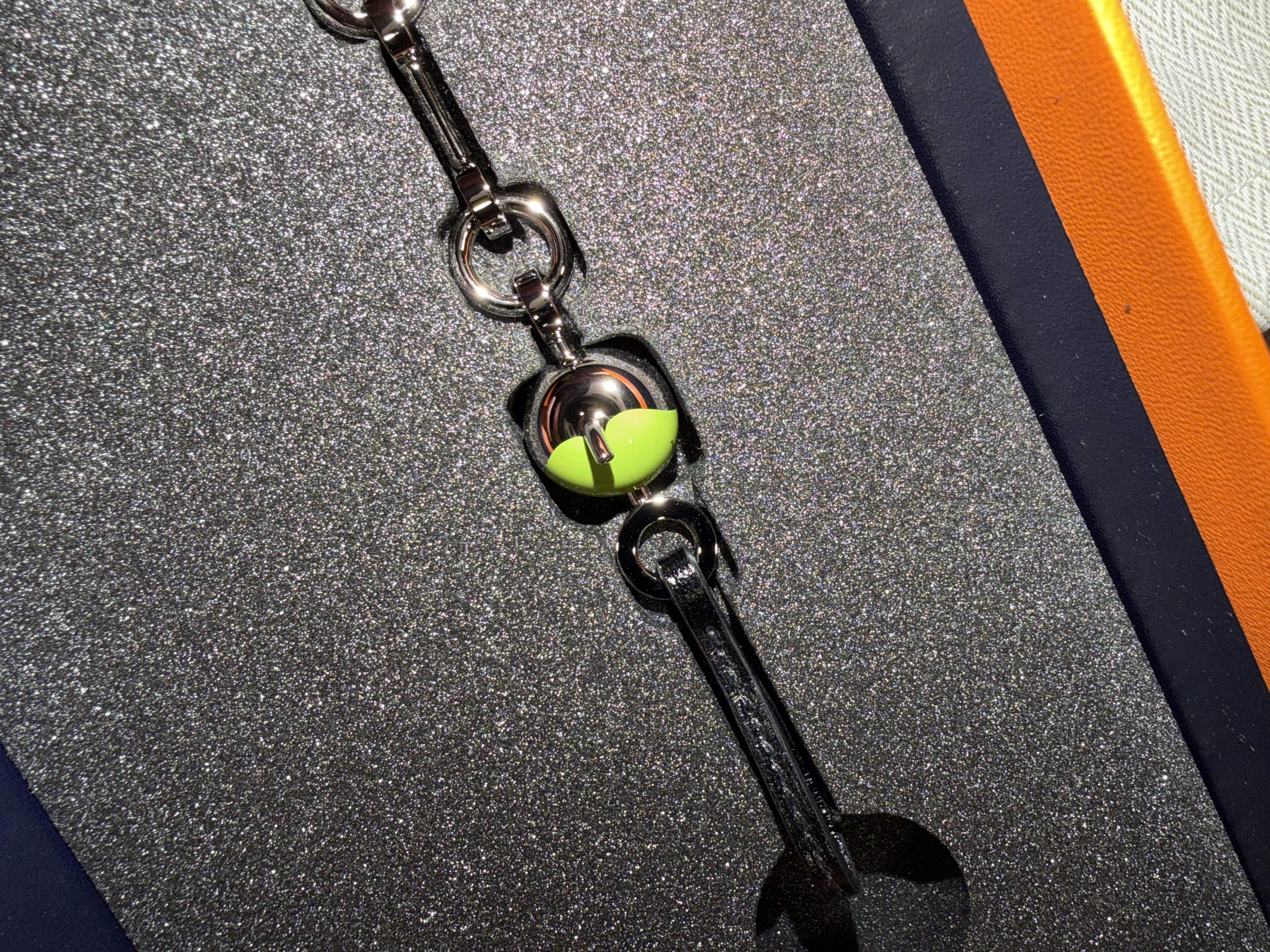 Hermes Hermes Bijou De Sac Charm Green Apple Birkin Kelly Black Bag Size ONE SIZE - 16 Thumbnail