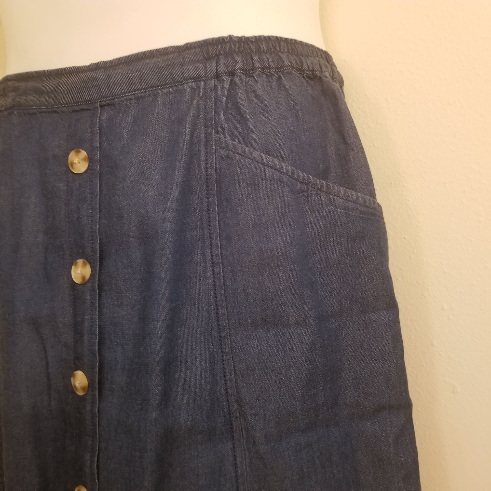 Other TOG Shop PM Blue Jean Skirt Midi Denim Modest Church Pockets Size 32" / US 10 / IT 46 - 3 Thumbnail