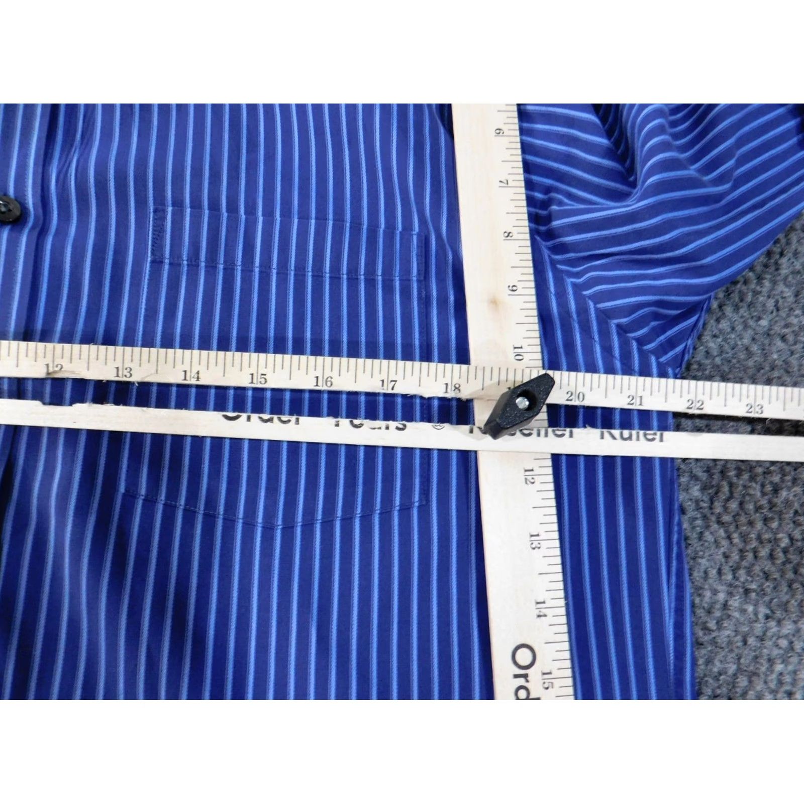 Michael Kors Michael Kors Shirt Men 15.5 Blue Striped Button Down Casual Regular Fit Size US L / EU 52-54 / 3 - 7 Thumbnail