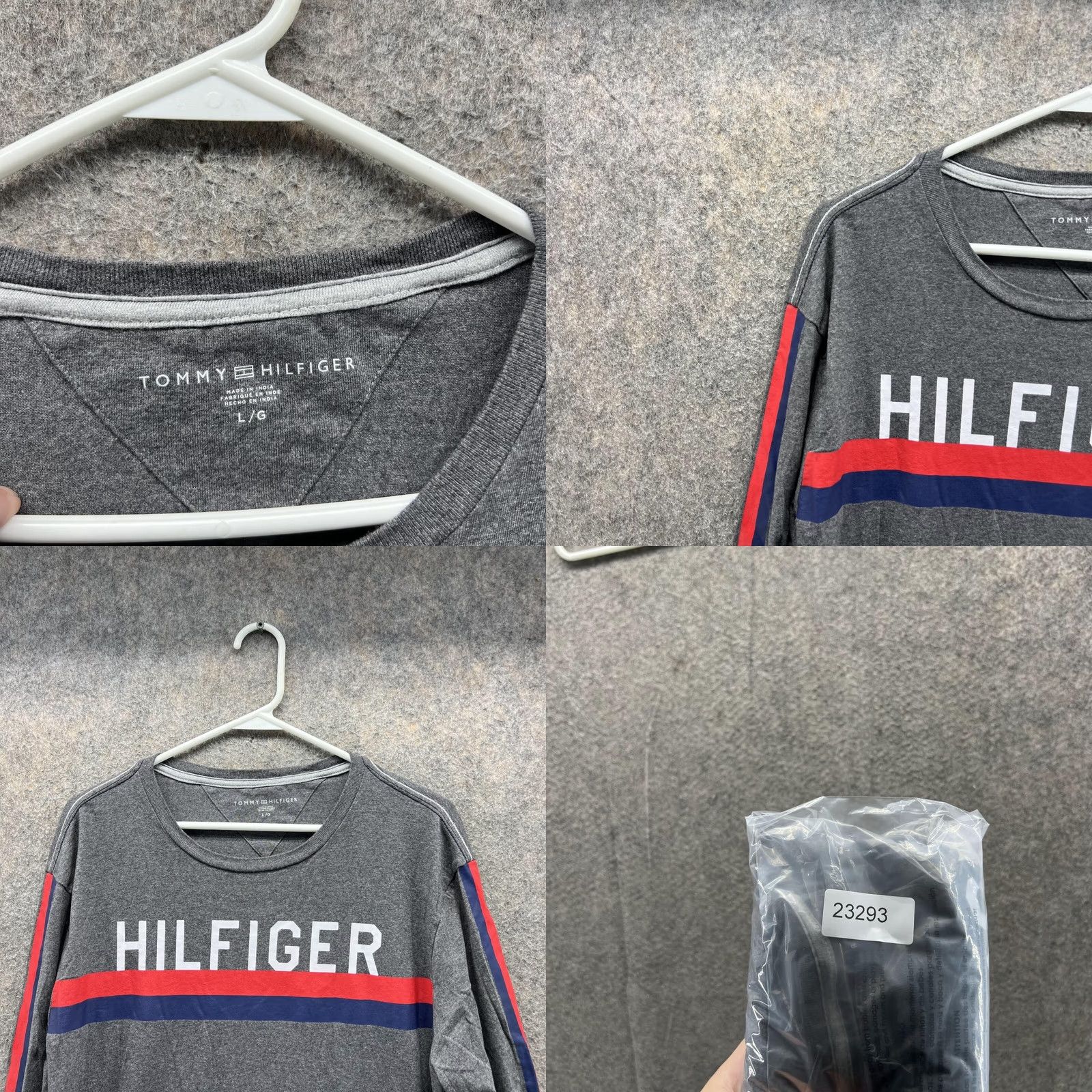 Tommy Hilfiger Tommy Hilfiger Sweater Men Large Embroidered Logo Gray Pullover Fleece Crew Neck Size US L / EU 52-54 / 3 - 8 Thumbnail