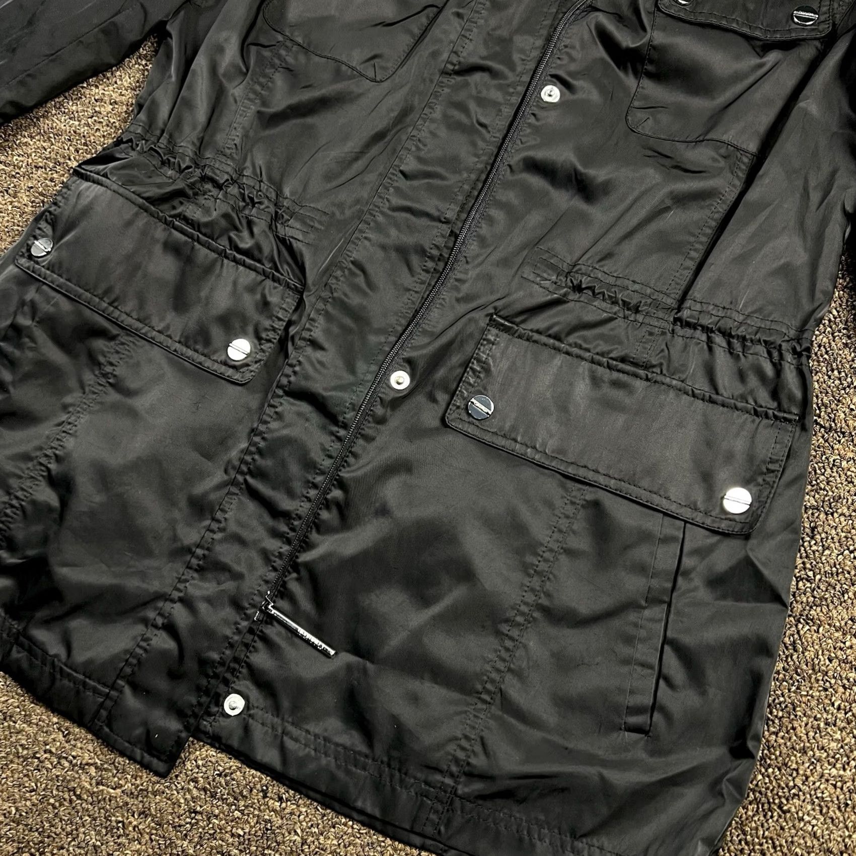 Calvin Klein Calvin Klein Windbreaker Jacket Women Hooded Black Medium Rain Stylish Rain Windbreaker Jacket Adult Womens M Black Logo Zipper Tasseled Size M / US 6-8 / IT 42-44 - 7 Thumbnail