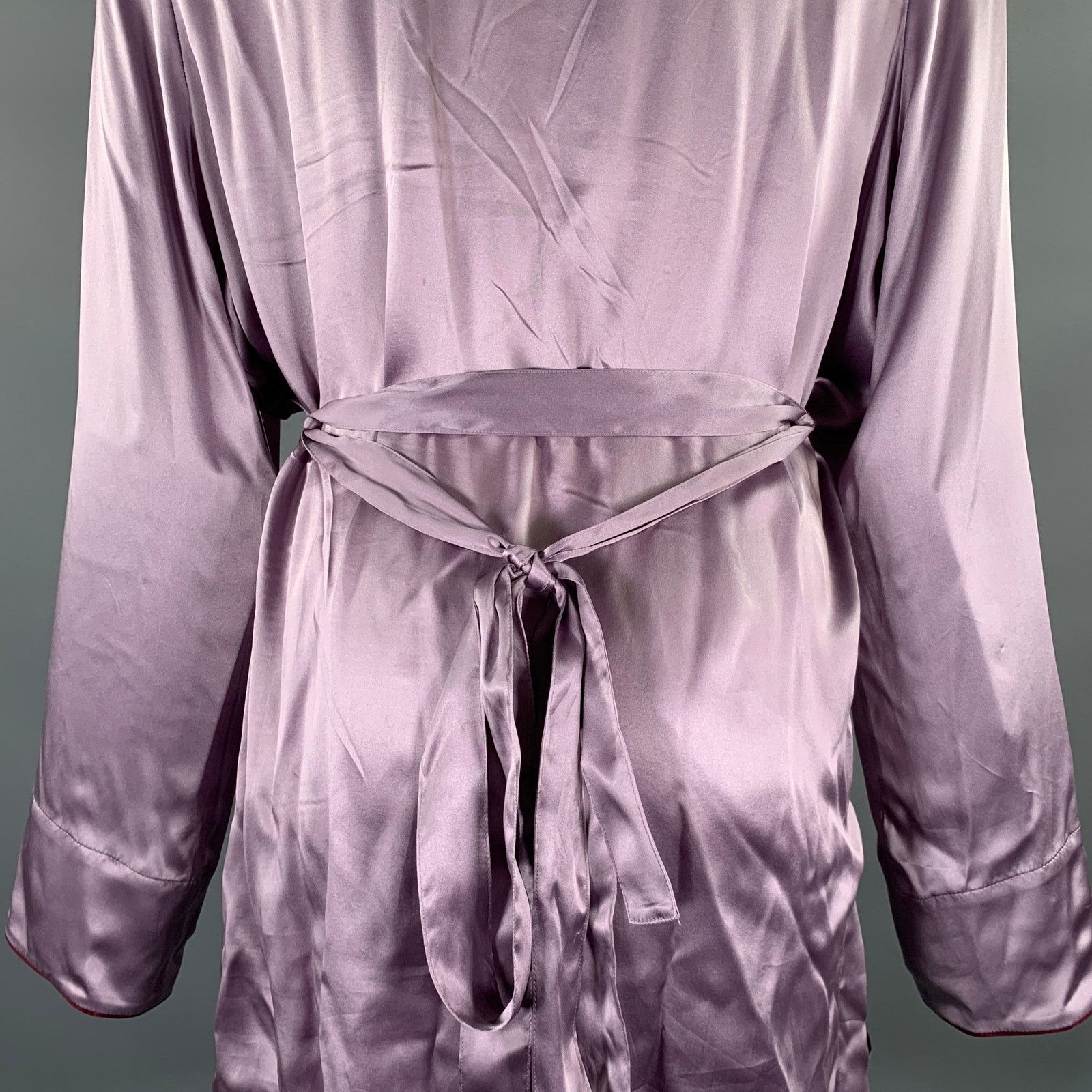 Ann Demeulemeester ANN DEMEULEMEESTER Size M Purple Violet Silk Robe Size 40 - 3 Thumbnail