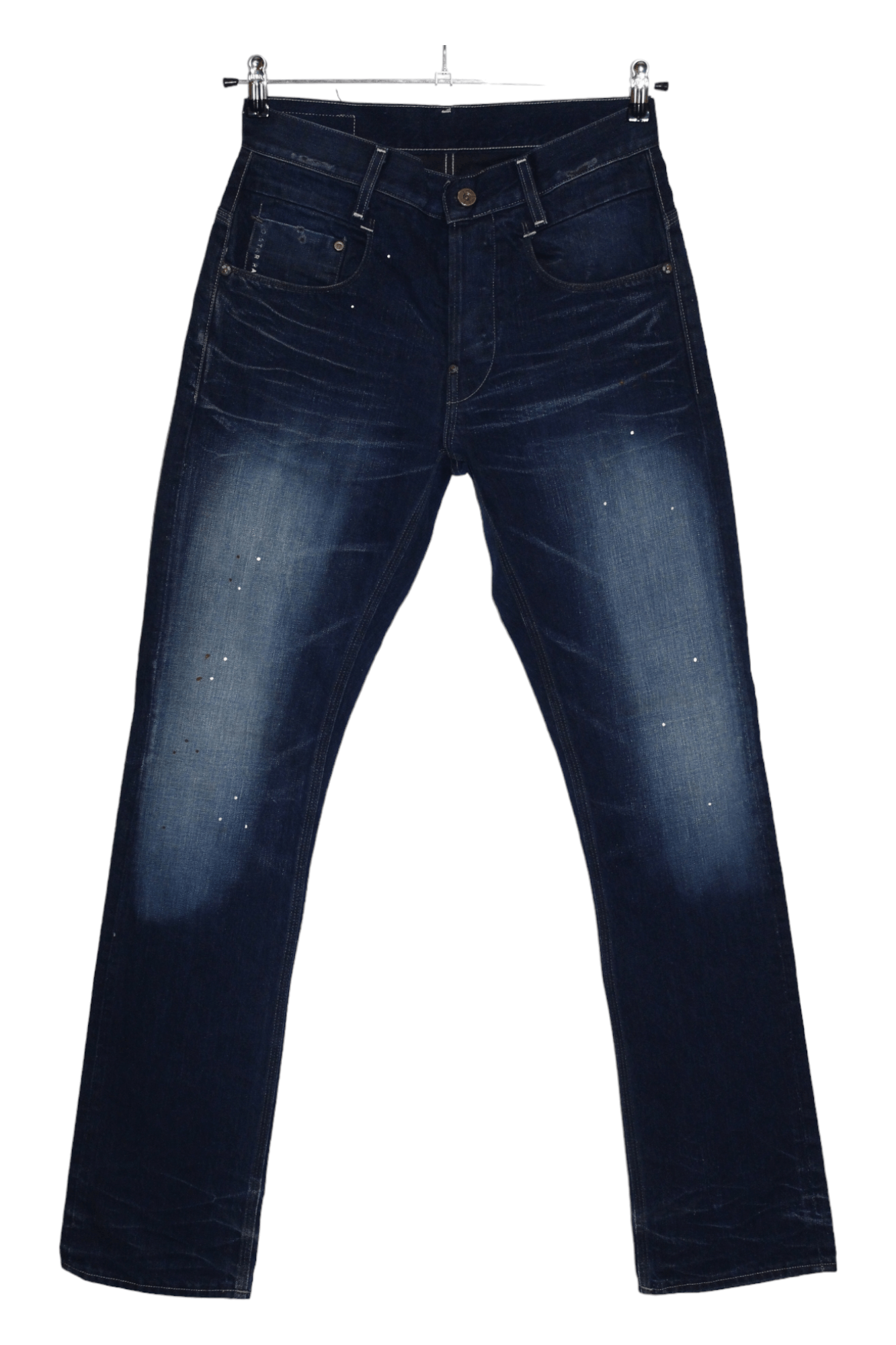 image of Gstar x Italian Designers G-Star Raw Denim New Radar Slim Dots Splash Blue Faded Jeans (Size 31)