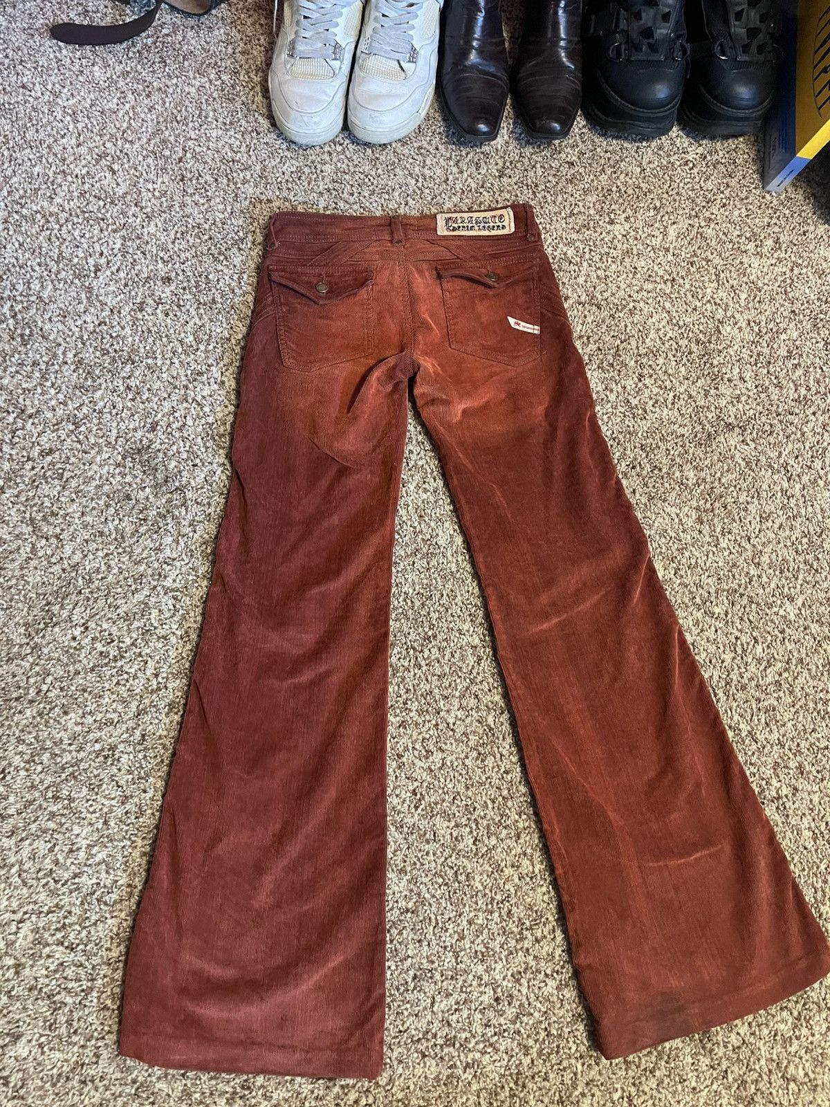 Parasuco Parasuco Orange Corduroy Flared Pants Size 29" - 2 Thumbnail
