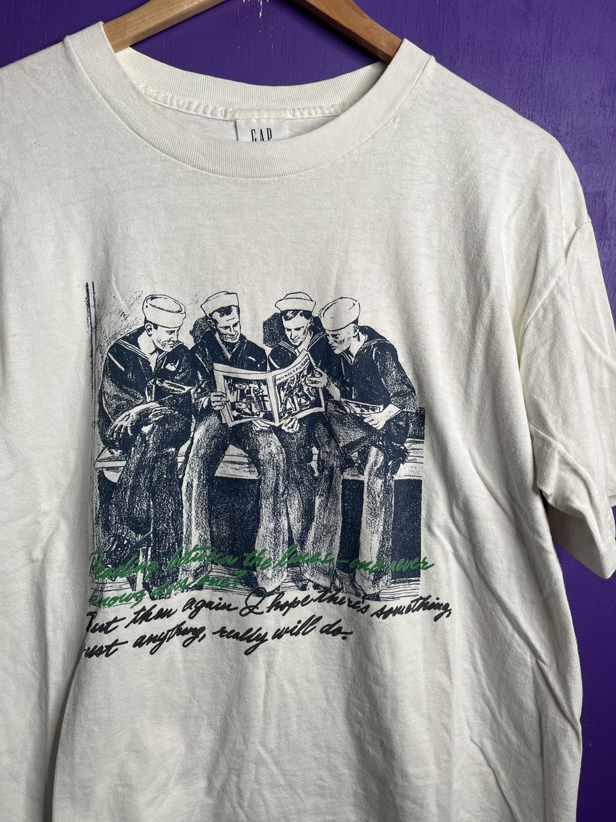Gap × Vintage Vintage 90s GAP navy sailors t-shirt Size US M / EU 48-50 / 2 - 3 Thumbnail