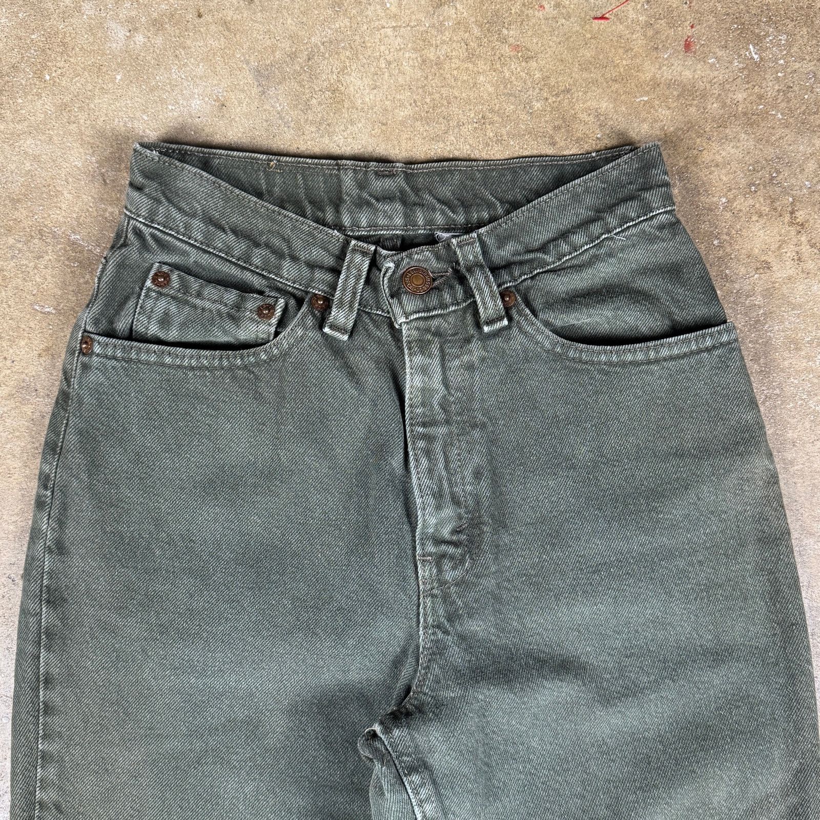 Levi's Vtg Levi’s 510 Women’s Jeans Green Slim Fit High Rise Size 3 Size 24" / US 00 / IT 34 - 2 Thumbnail