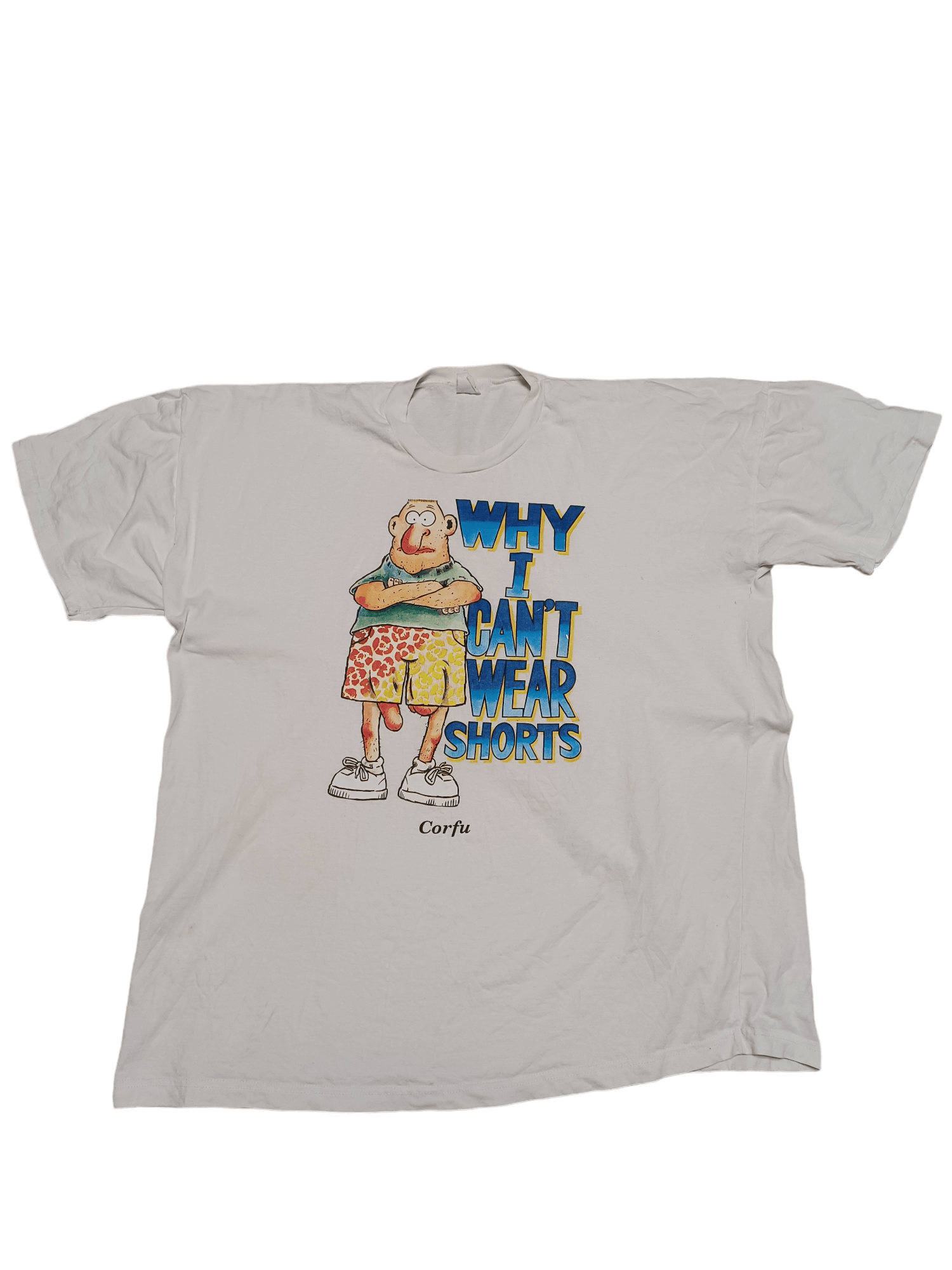 Nude VINTAGE 90S MADE IN GREECE CORFU CRAZY TEE SINGLE STITCH Size US XL / EU 56 / 4 - 2 Thumbnail