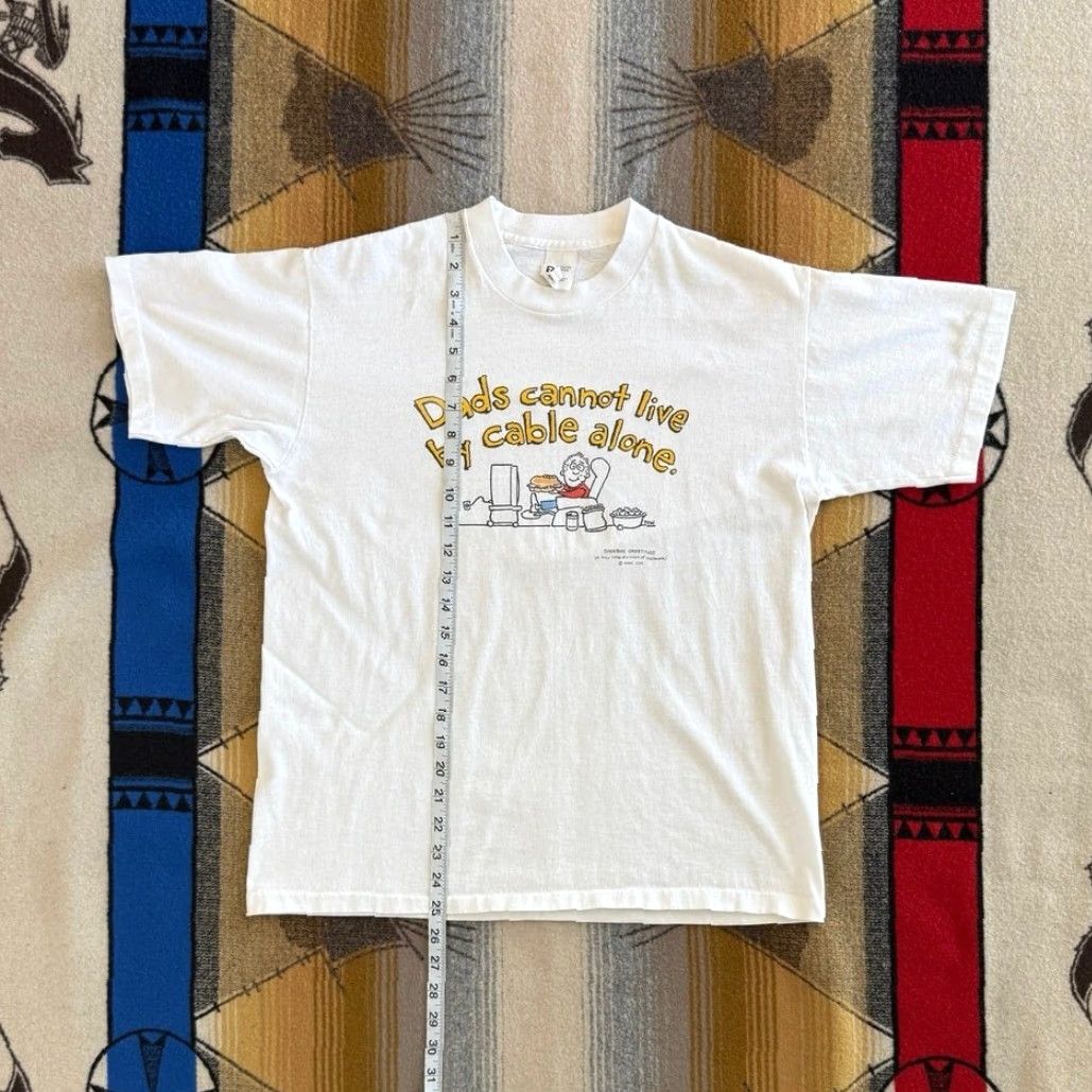 Vintage VINTAGE 90s Hallmark Funny T-Shirt Men Large White Crew Neck Short Sleeve Cartoon Dad Humor Shirts Size US L / EU 52-54 / 3 - 6 Thumbnail