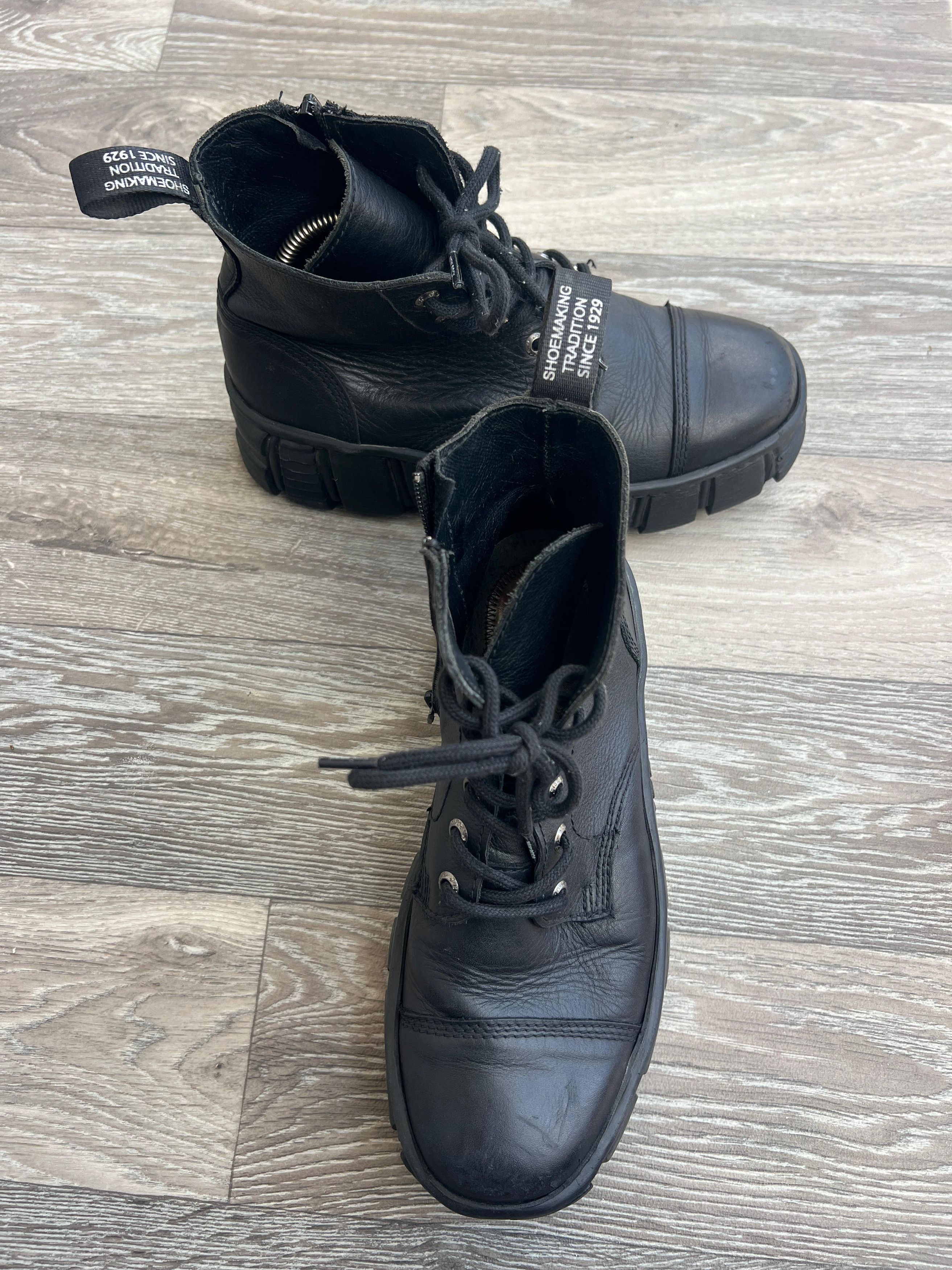 New Rock New Rock Black Leather Boots Size US 7 / EU 40 - 9 Thumbnail