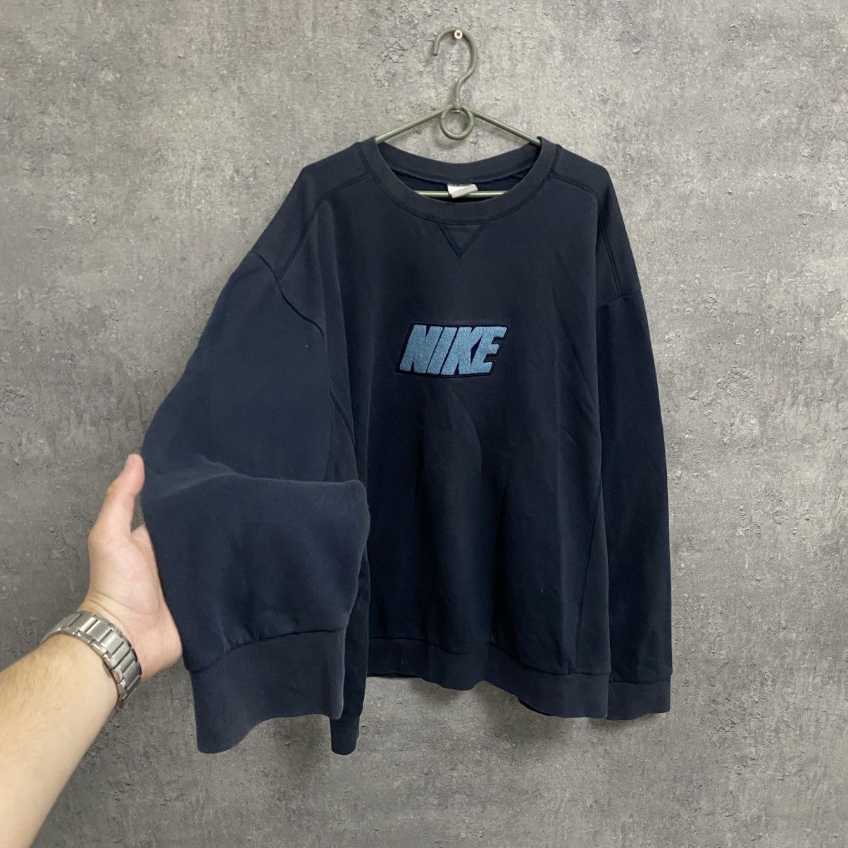 Nike Vintage Nike Sweatshirt Big Central Logo Swoosh Y2k Size US XXL / EU 58 / 5 - 2 Thumbnail