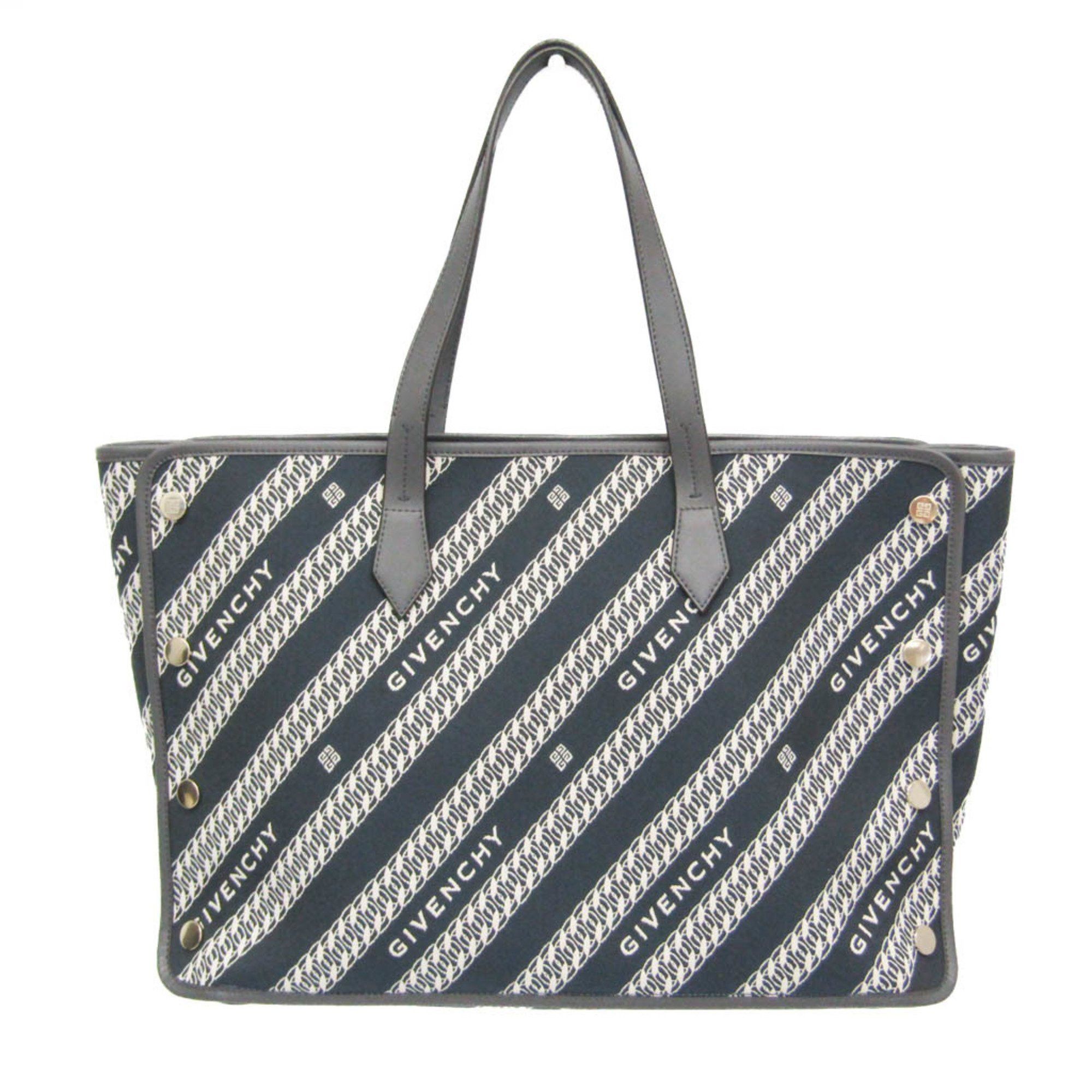 Givenchy Bond Tote Bb50Avb0Rx Men,women Leather,canvas Tote Bag Gray,navy,white in Grey, Women's