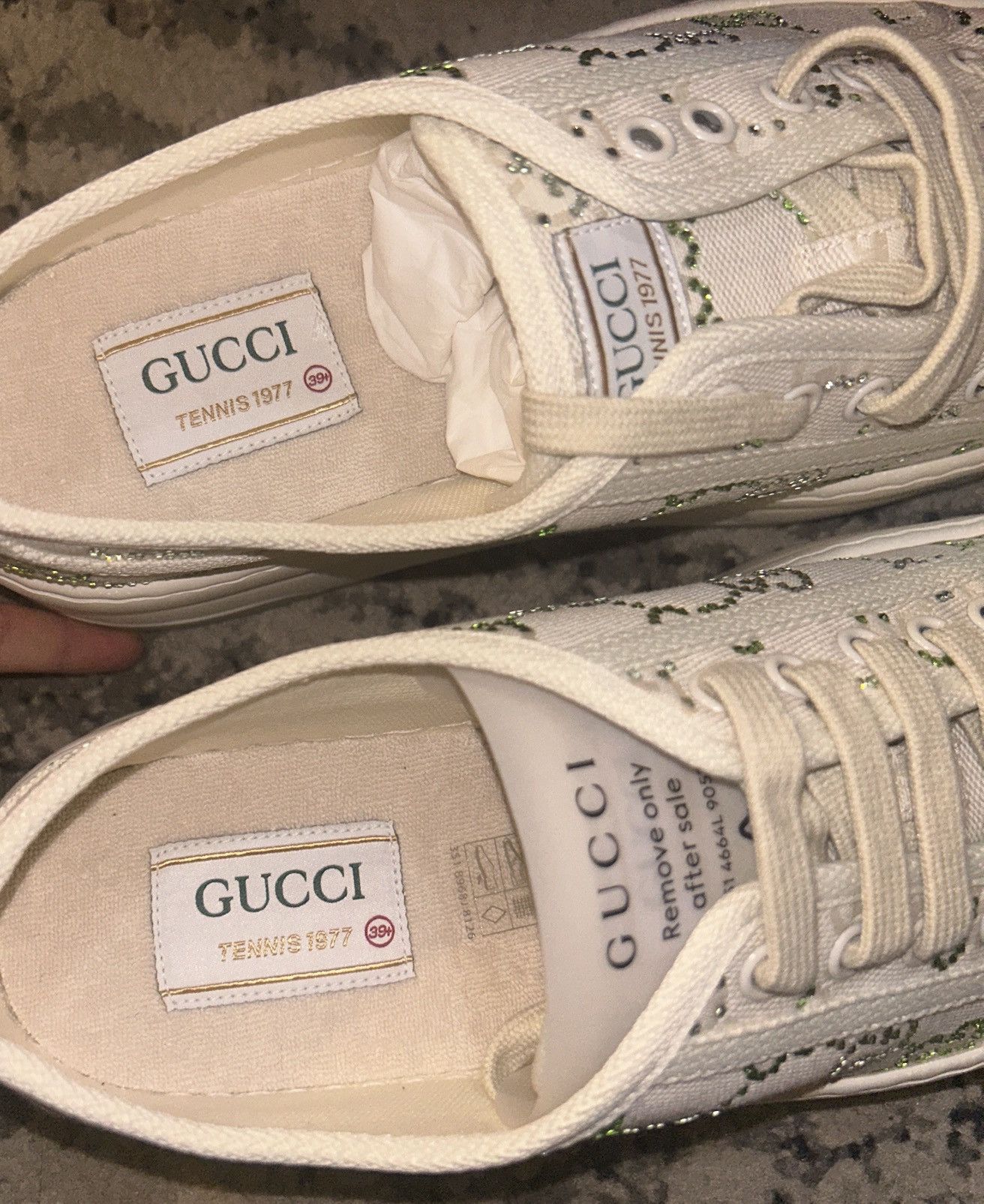 Gucci Gucci Canvas Lame Crystal GG Monogram Womens 1977 Sneaker Size US 9.5 / IT 39.5 - 6 Thumbnail