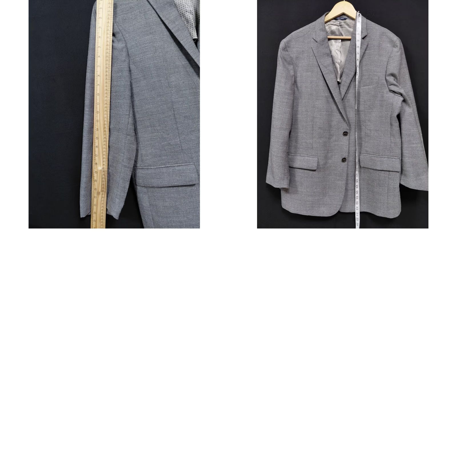 Ralph Lauren Ralph Lauren Blazer Wool Silk Linen Gray Solid Woven Men 46R Regular Fit Button Closure Blazer Size 46R - 8 Thumbnail