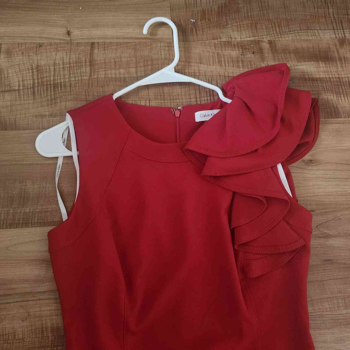 Calvin Klein Red Flora Dress Size S / US 4 / IT 40 - 4 Thumbnail