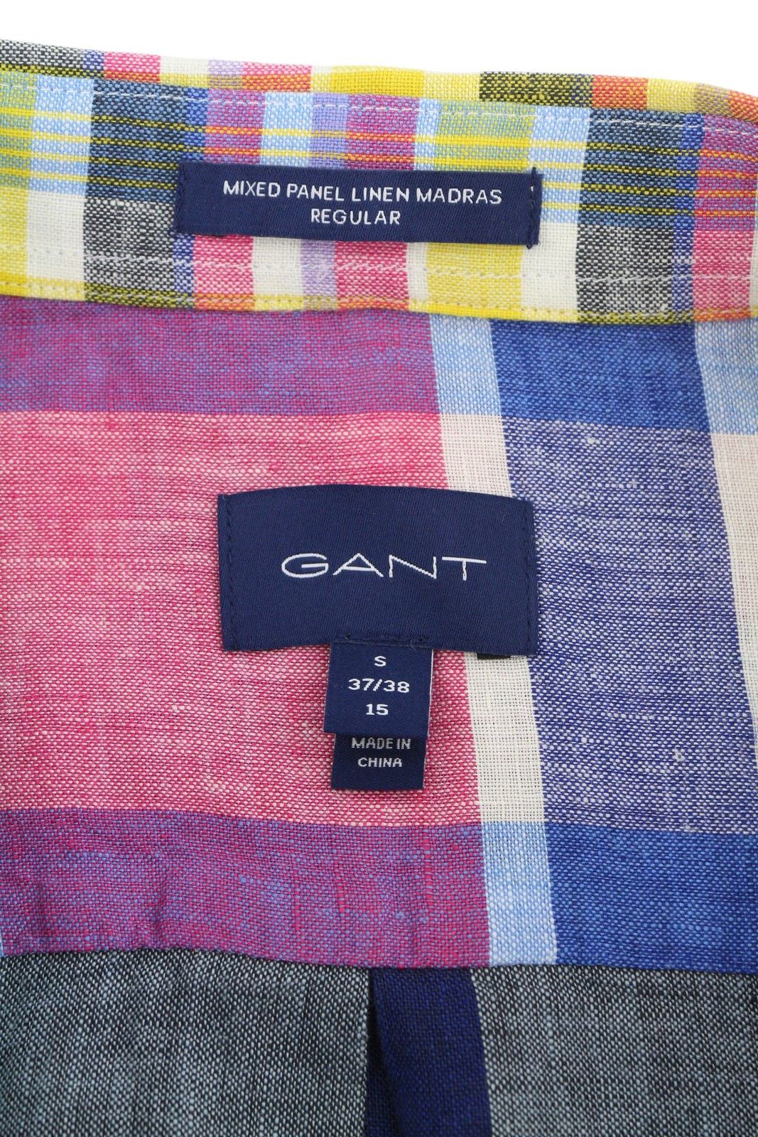 Gant MIXED PANEL LINEN MADRAS S Colourful Button-Down 87498 Size US S / EU 44-46 / 1 - 6 Thumbnail