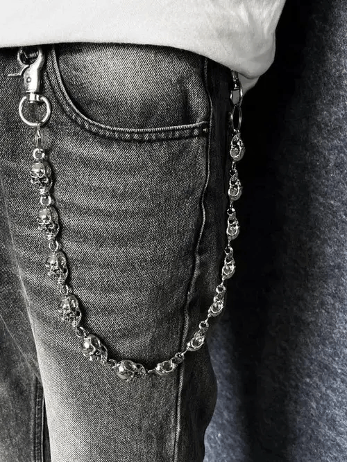 Jewelry Metal Big Skull Wallet Chain, Pants Chain Size ONE SIZE - 3 Thumbnail