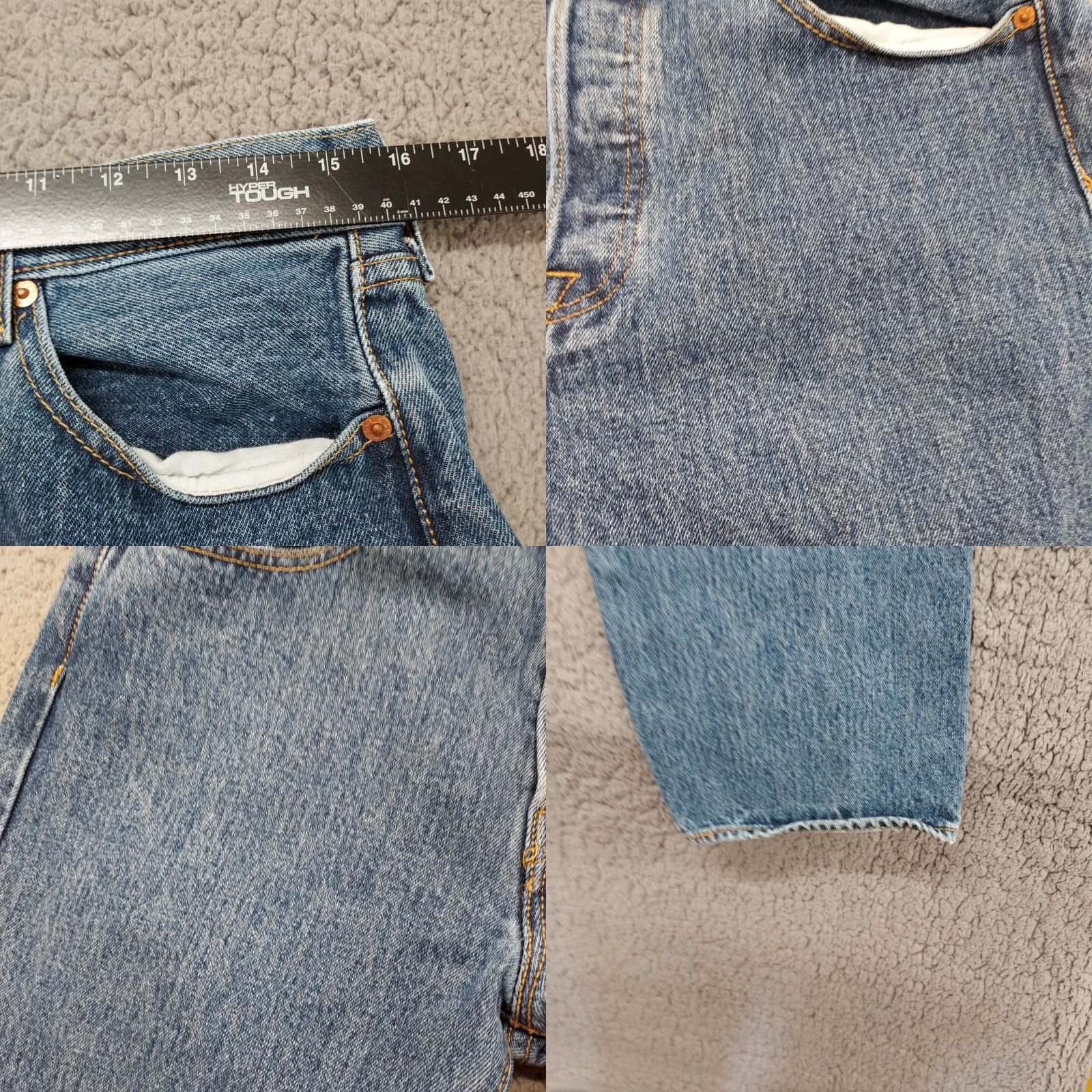 Levi's Levi's 501 Med Wash Jeans - Regular Denim 32x32 Button Fly Straight Mens 501 Series Blue Denim Jeans Size US 32 / EU 48 - 9 Thumbnail