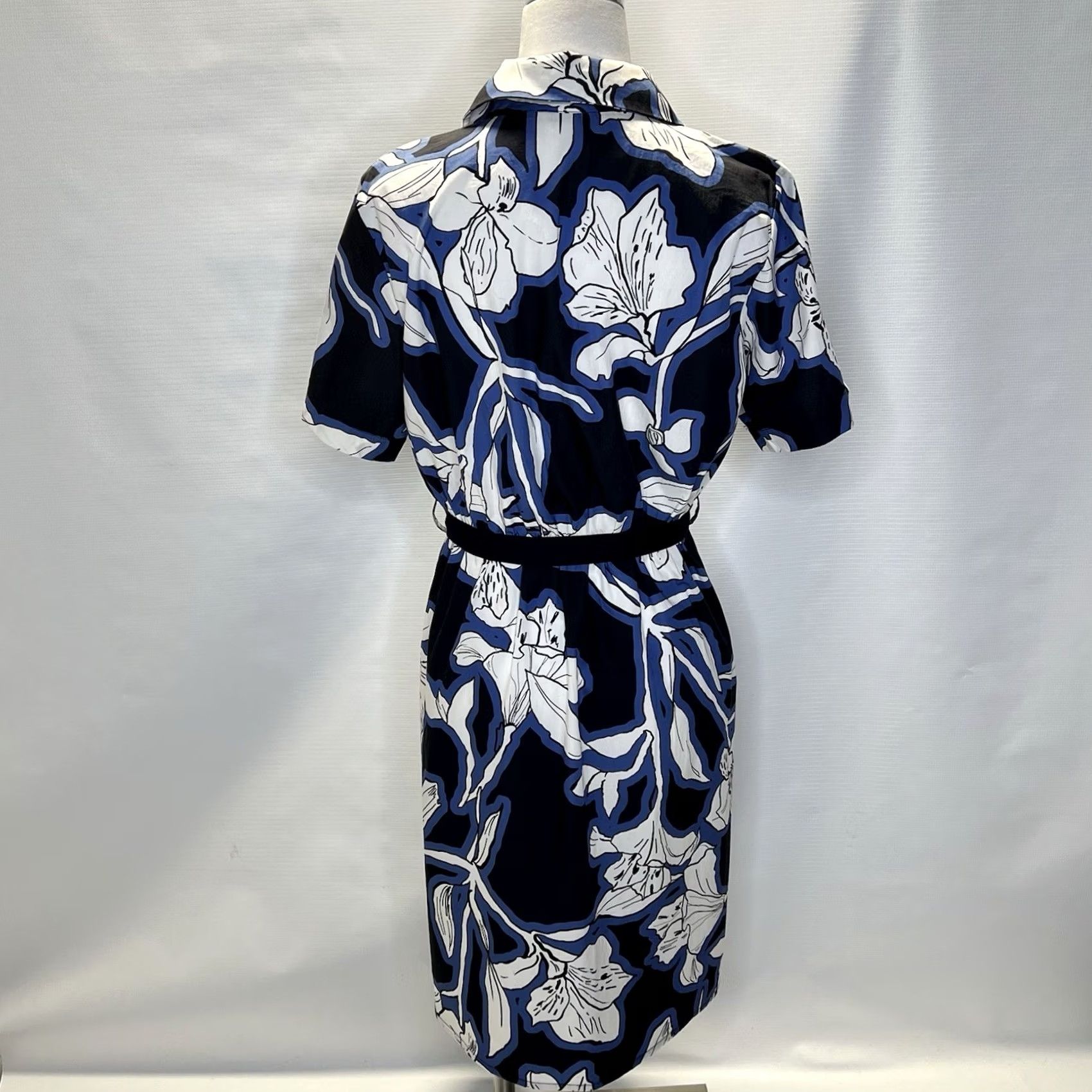 Vintage VINTAGE La Fee Maraboutee Floral Design Button Down Shirt Dress Sz 42FR/8US Blue Size M / US 6-8 / IT 42-44 - 3 Thumbnail