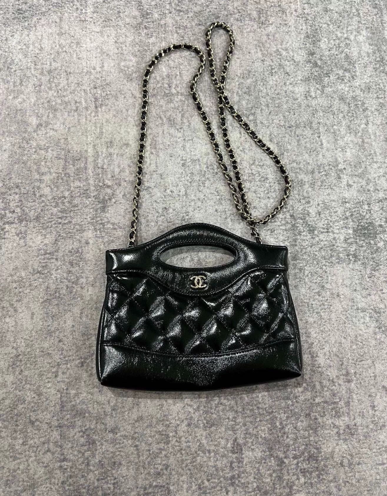 Chanel Chanel 31 Bag Waxed Leather Black Gold Nano Size US XXS / EU 40 - 1 Thumbnail