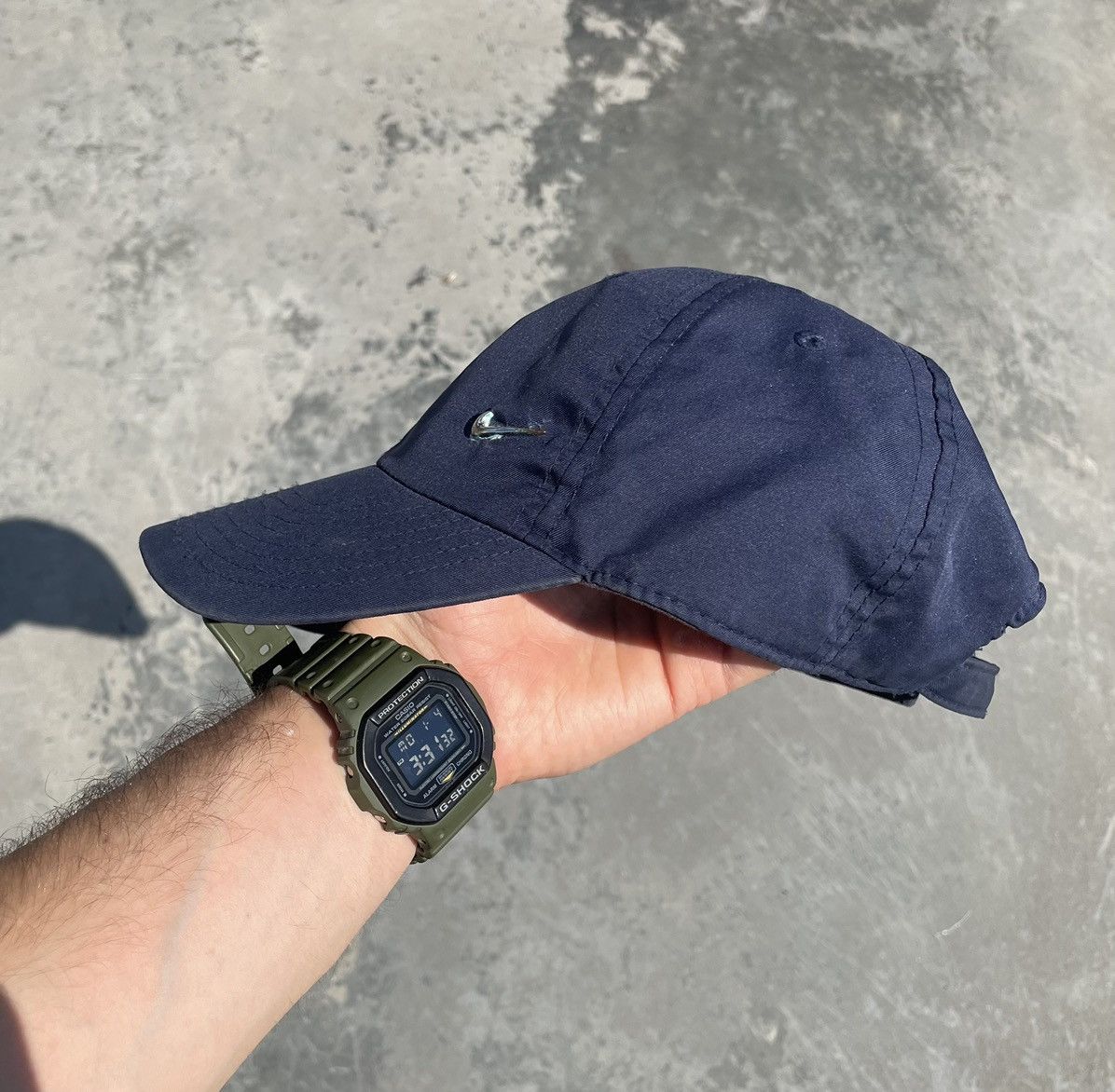 Japanese Brand × Nike × Vintage Nike metal swoosh baseball nylon Y2K Cap Drill Hat Size ONE SIZE - 2 Thumbnail