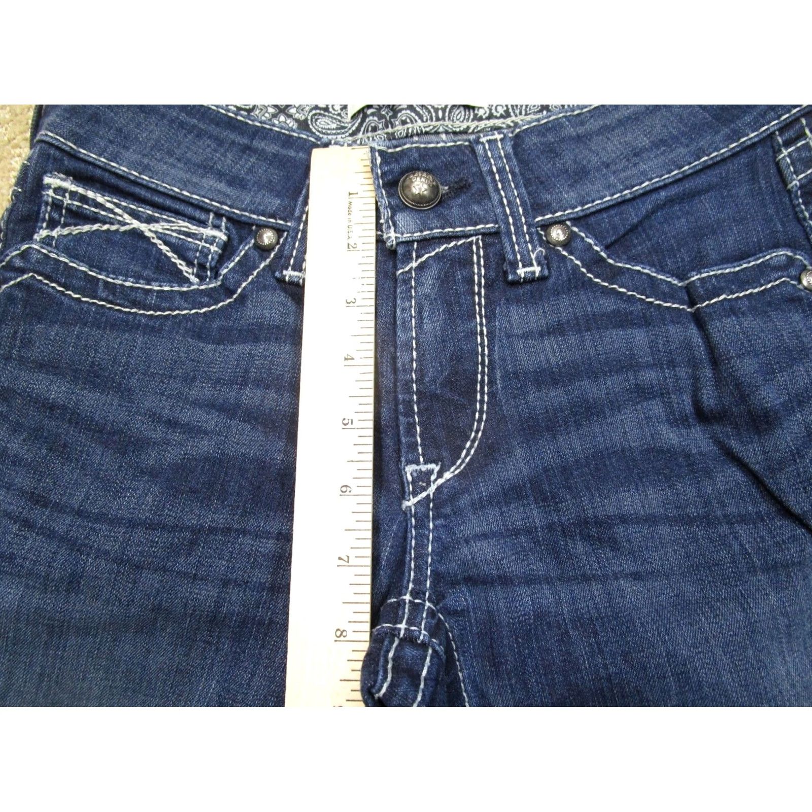 Ariat Ariat Jeans Women 27P Blue Low Rise Bootcut Petite Western Pants Dark Wash Logo Denim Classic Bootscut Jeans Womens Size 27" / US 4 / IT 40 - 6 Thumbnail