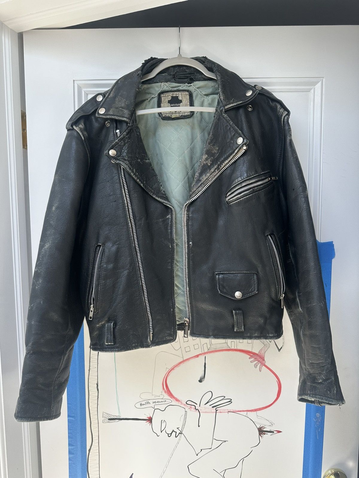 Other Distressed vintage leather jacket Size US M / EU 48-50 / 2 - 1 Thumbnail